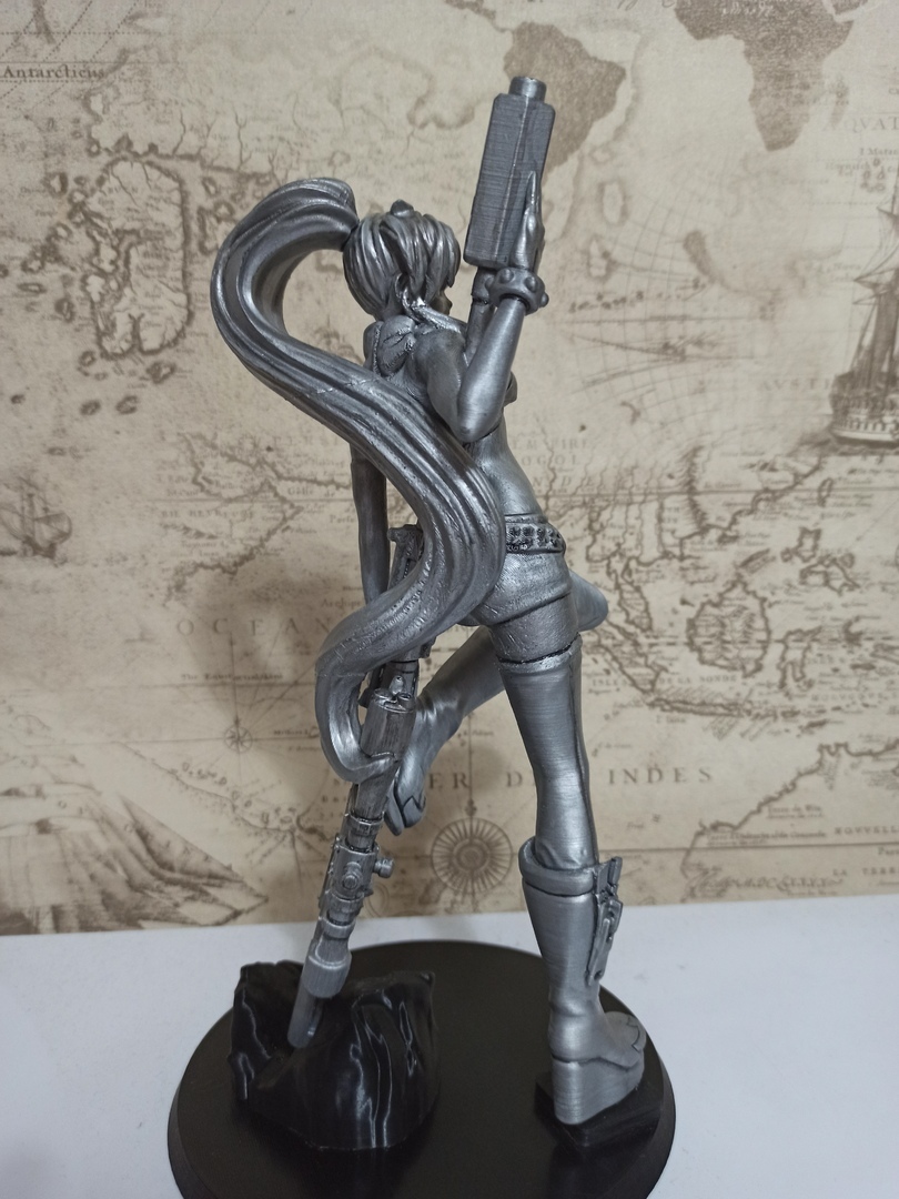 3D printed Yoko from Gurren Lagann - My, Anime, Gurren lagann, Yoko Littner, Row row fight the power!, 3D печать, Needlework with process, With your own hands, Painting, Video, Longpost