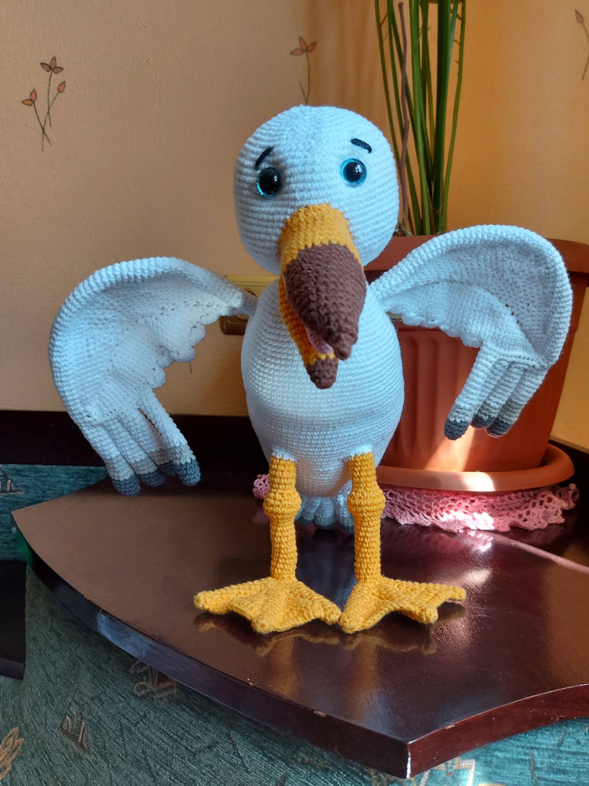 This time there is a knitted bird, but not a plane)) - My, Seagulls, Icebreaker Krasin, Frame toy, Longpost