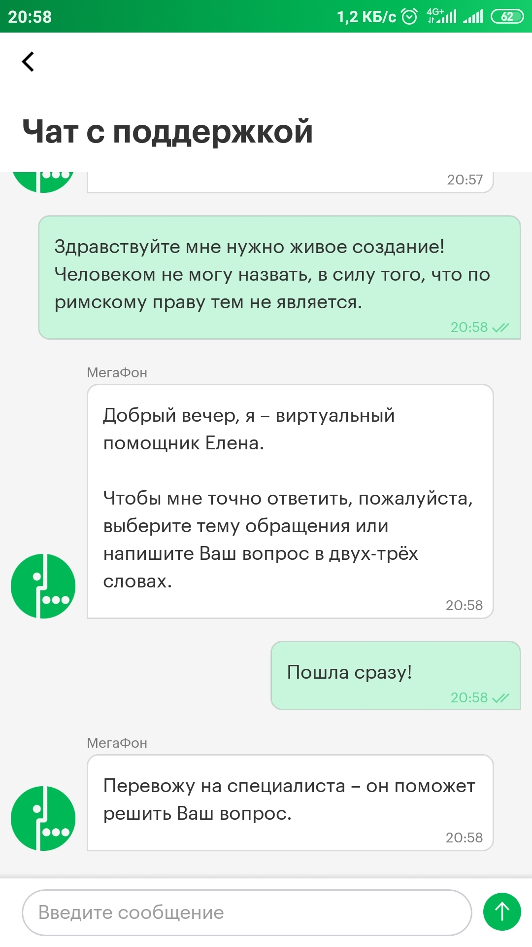 Fun green chat - My, Chat Bot, Support