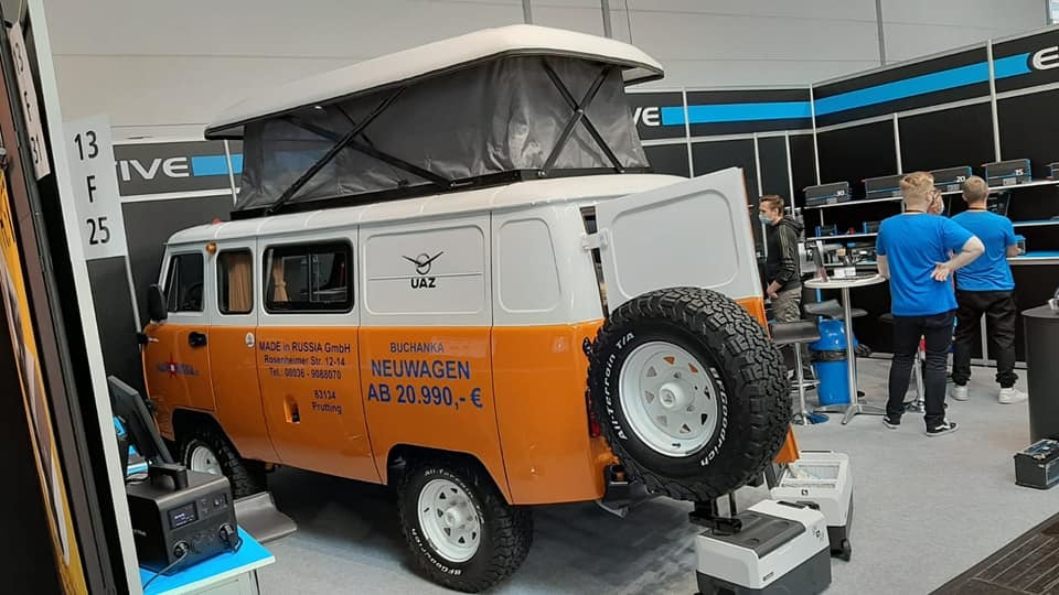 Loaf-motorhome at an exhibition in Europe - UAZ, UAZ loaf, Exhibition, Auto