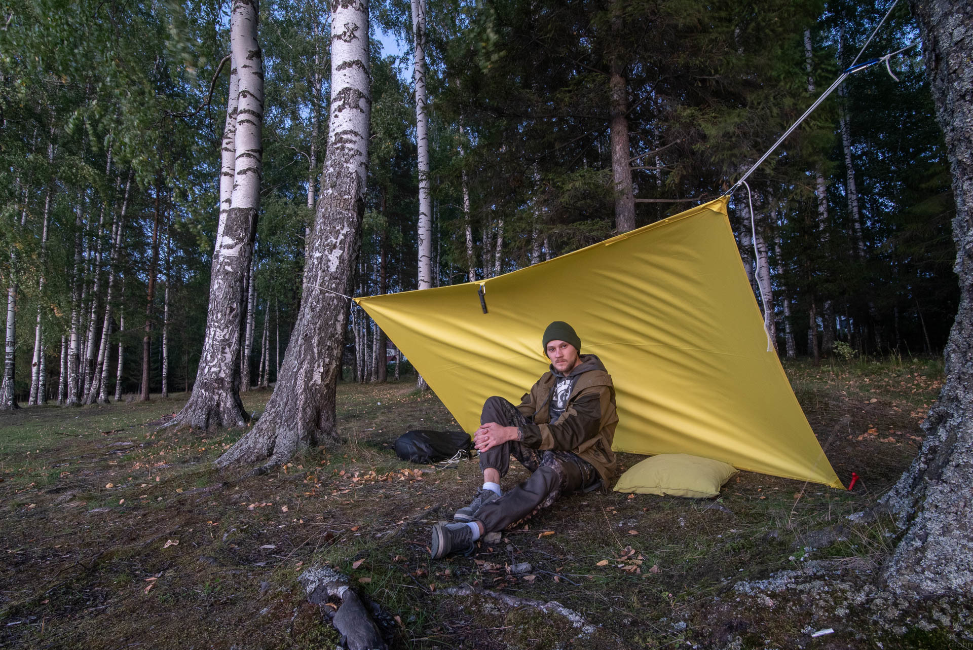 Made a universal poncho tent - My, Ural, Poncho, Raincoat, Forest, Longpost