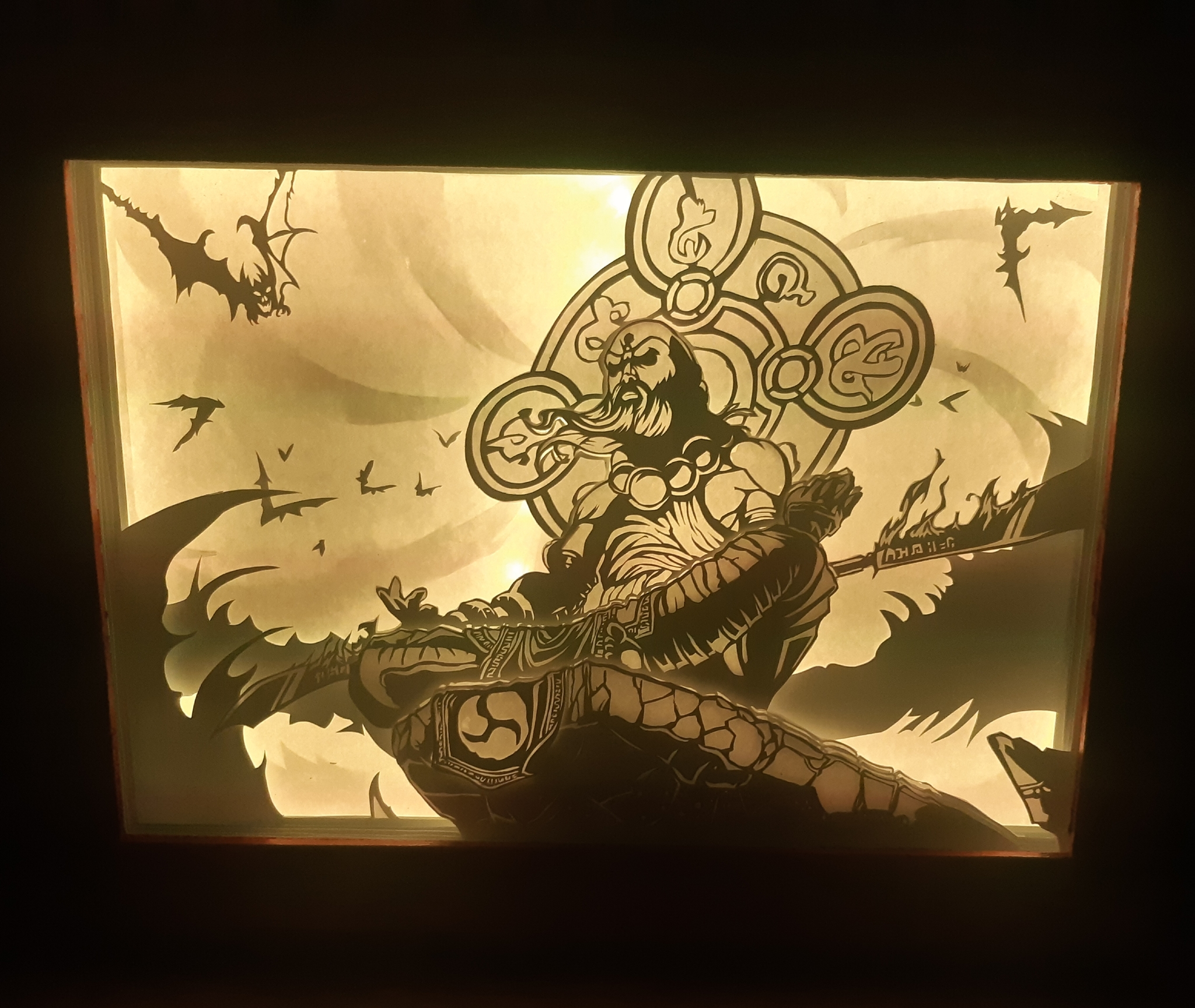 Monk - My, Lightbox, Diablo iii, Needlework with process, Sanctuary, Paper products, Mat, GIF, Video, Longpost