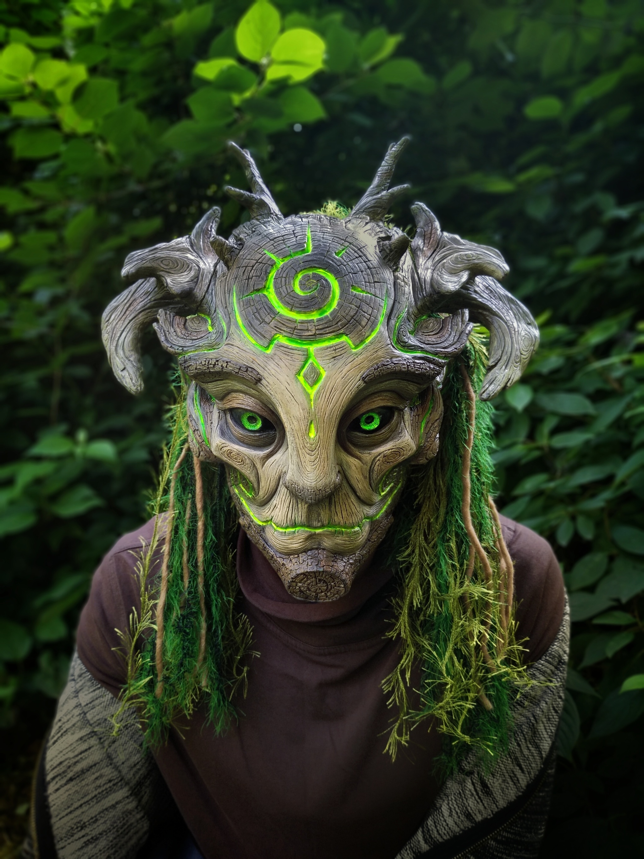 Tree Faun Mask - My, With your own hands, Mask, Masquerade, Fantasy, Halloween costume, Cosplay, Faun, Sculpture, Plasticine, Plastic, Casting, Fantasy, Longpost, Needlework without process