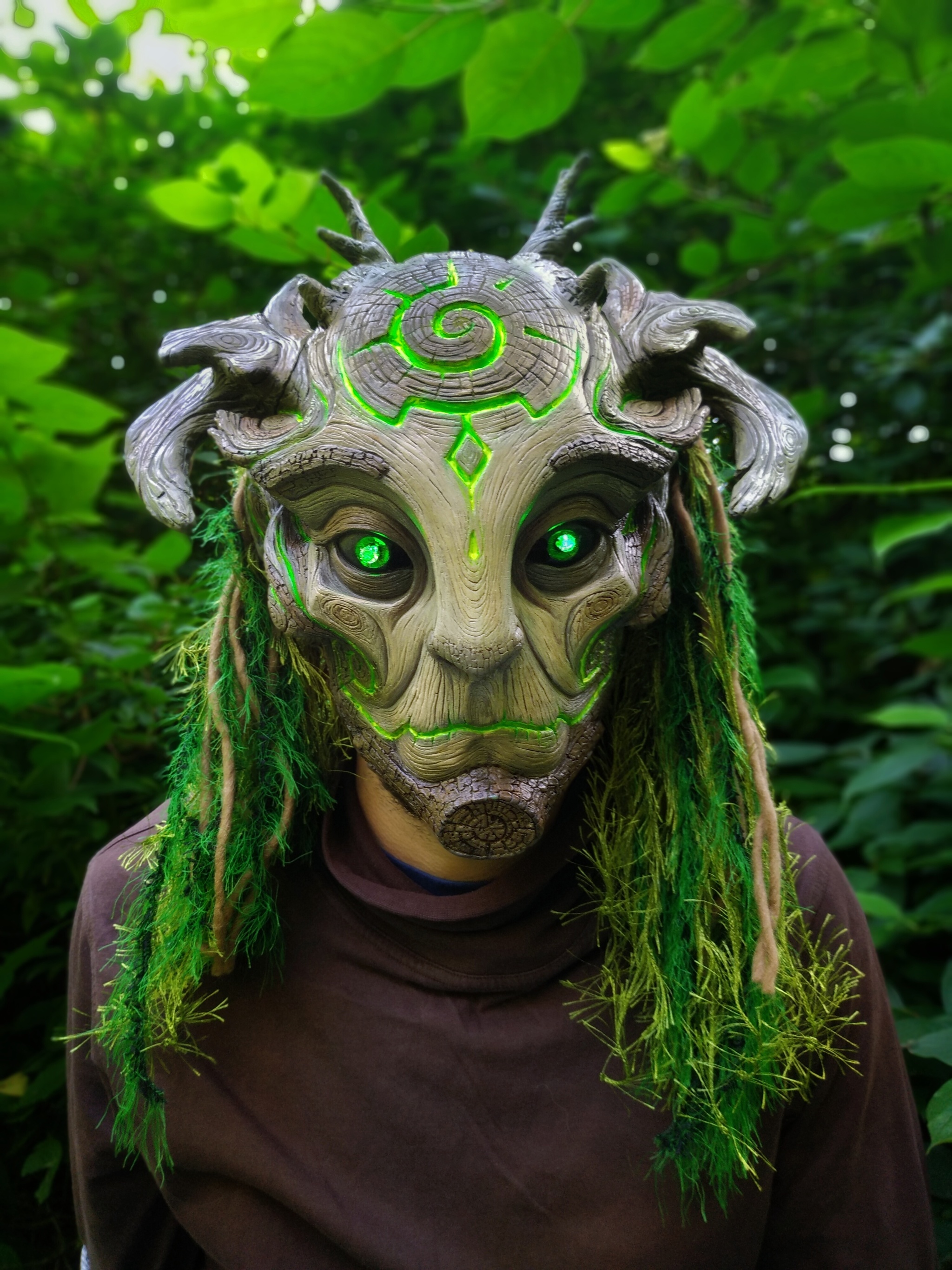 Tree Faun Mask - My, With your own hands, Mask, Masquerade, Fantasy, Halloween costume, Cosplay, Faun, Sculpture, Plasticine, Plastic, Casting, Fantasy, Longpost, Needlework without process