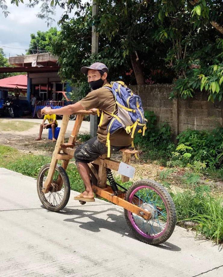 Practical and environmentally friendly - A bike, Wood products, Homemade, From the network, Guys, Asians