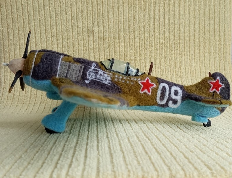 La-5 made of wool - Technics, LA-5, Airplane, Dry felting, Aviation, Modeling, Only old men go to battle, Maestro, Fighter, Longpost, Needlework without process