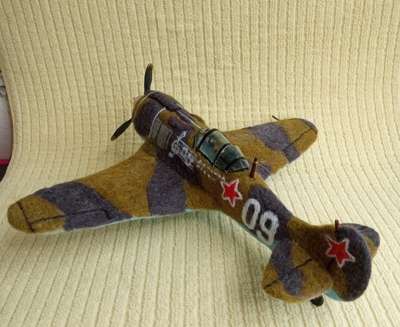 La-5 made of wool - Technics, LA-5, Airplane, Dry felting, Aviation, Modeling, Only old men go to battle, Maestro, Fighter, Longpost, Needlework without process