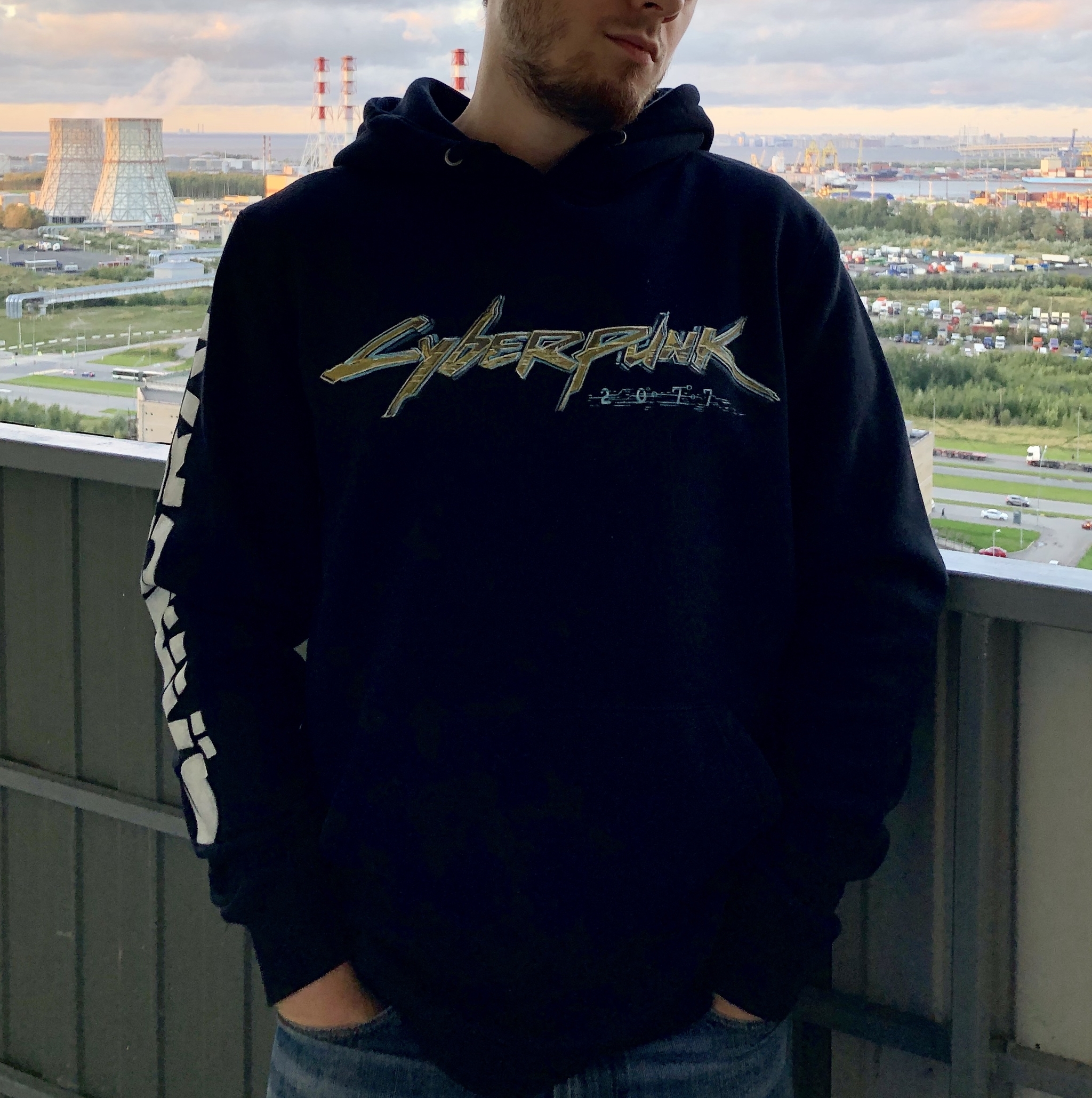 Cyberpunk 2077. Sweatshirt customization - My, Cyberpunk 2077, Customization, Custom, Painting on fabric, Video game, Longpost