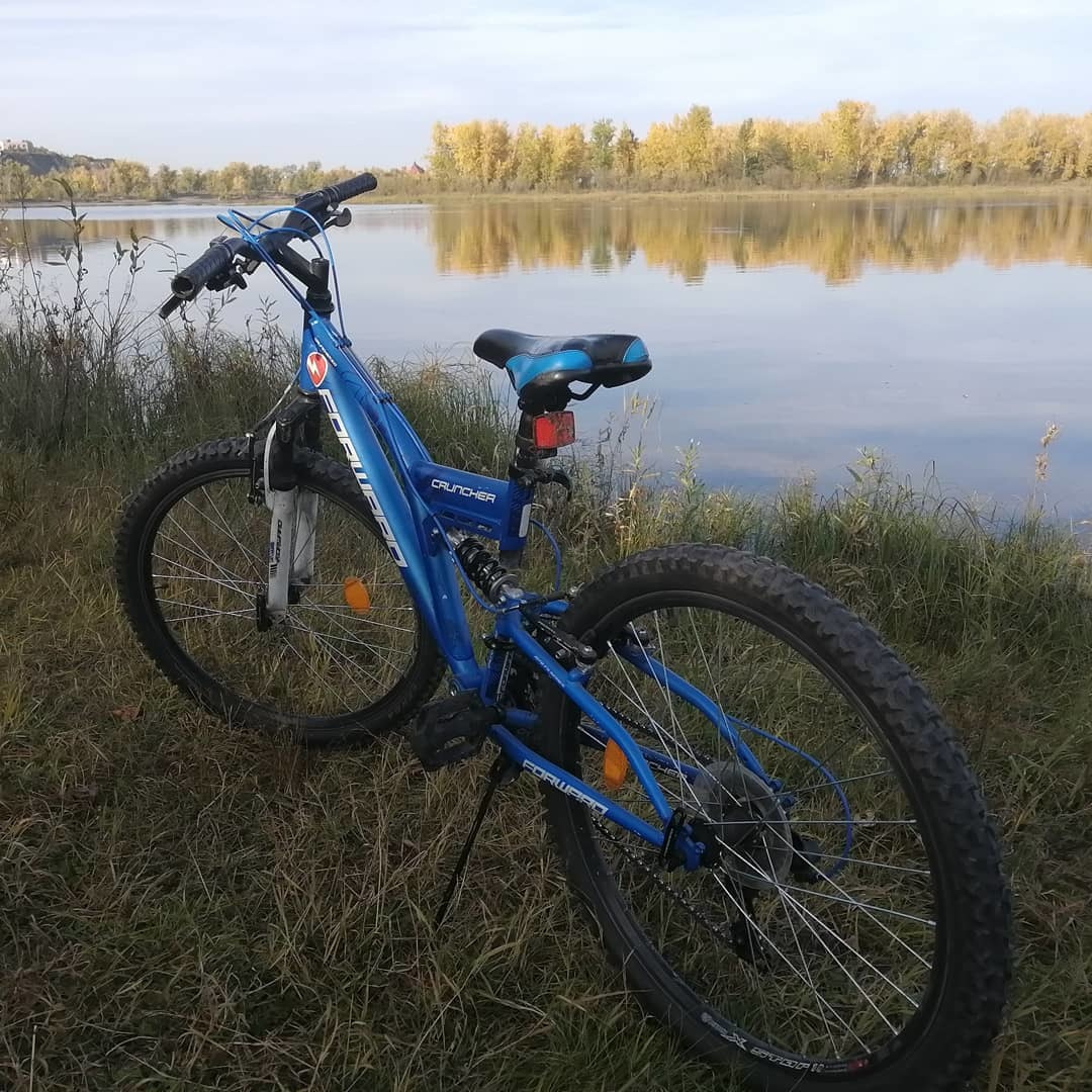 Two shiny wheels are rushing towards the sun into the sky, And the parapet flashes - my bicycle is coming! - My, Walk, Tatyshev Island, Krasnoyarsk, Bike ride, Autumn, Longpost