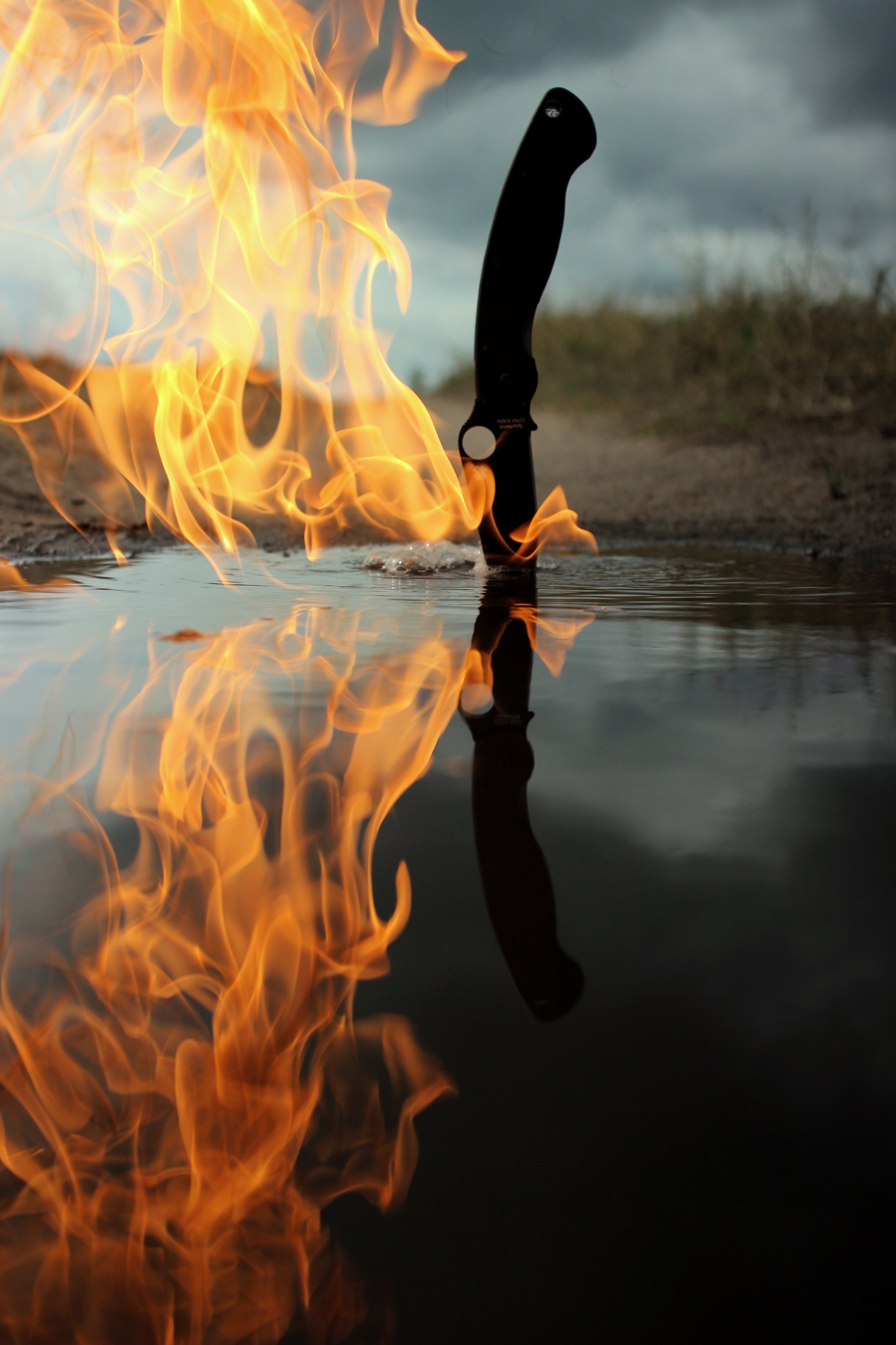 A fun approach to subject photography - My, Knife, Object shooting, Water, Fire, The photo, Canon 600D, Longpost