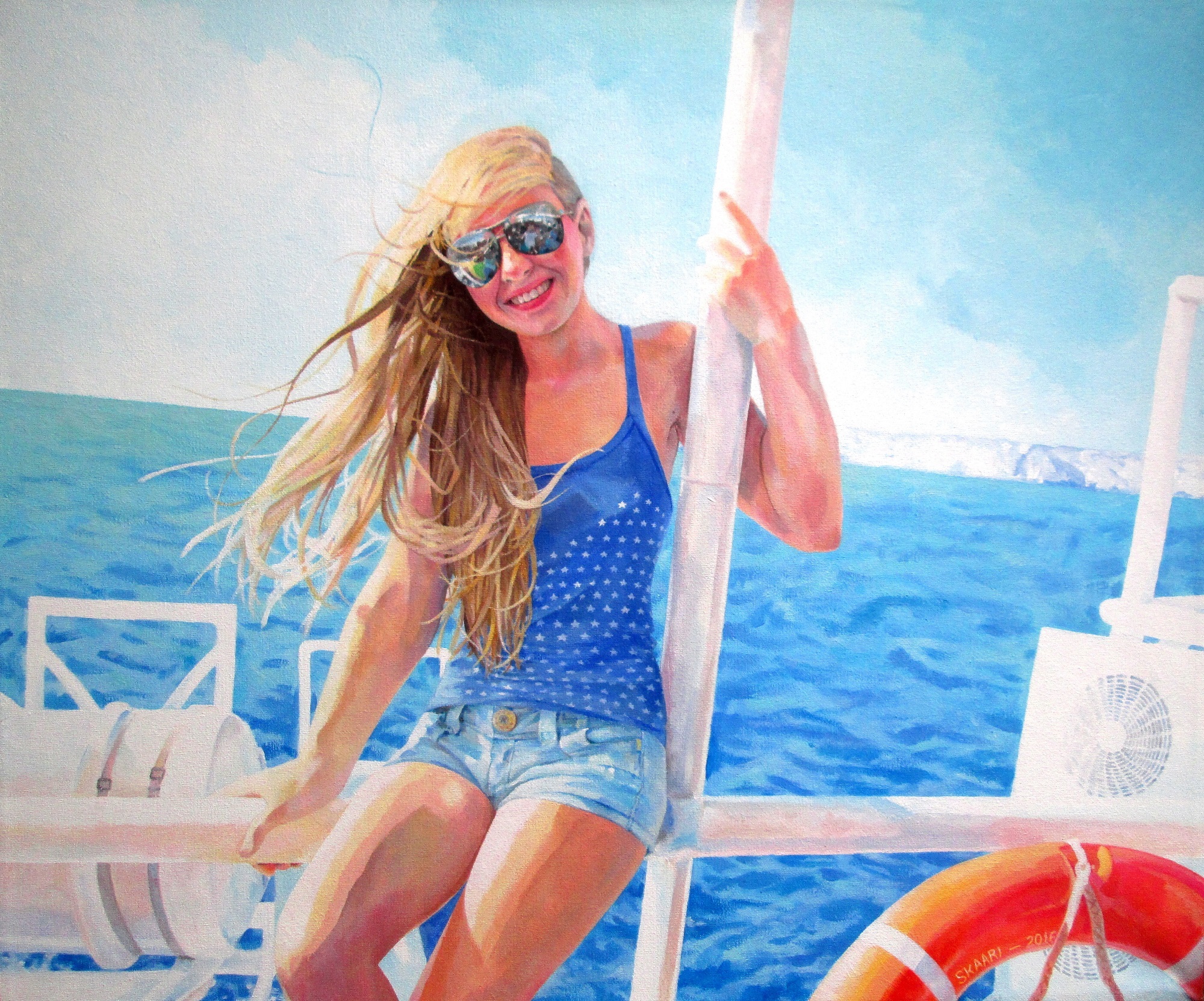 Portrait of a girl - My, Portrait, Portrait by photo, Painting, Art, Girls, Painting, Sea