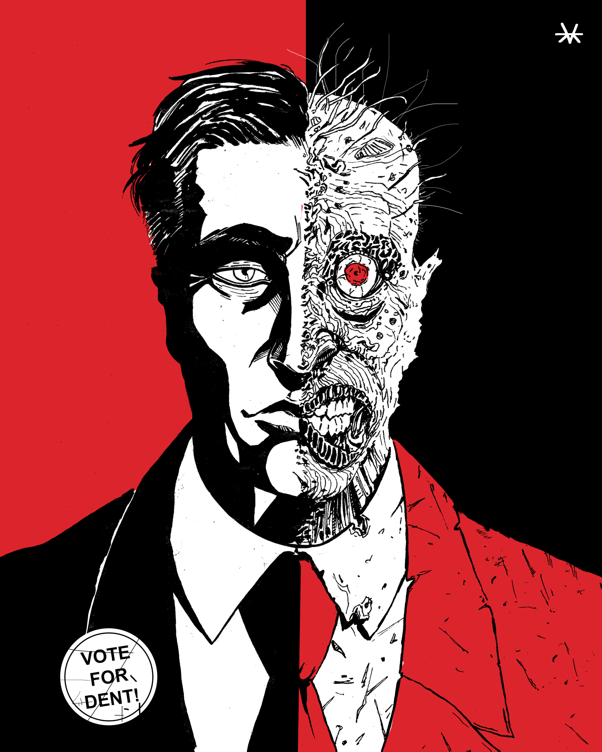 Two-face - Моё, Two-Face, DC Comics, Арт