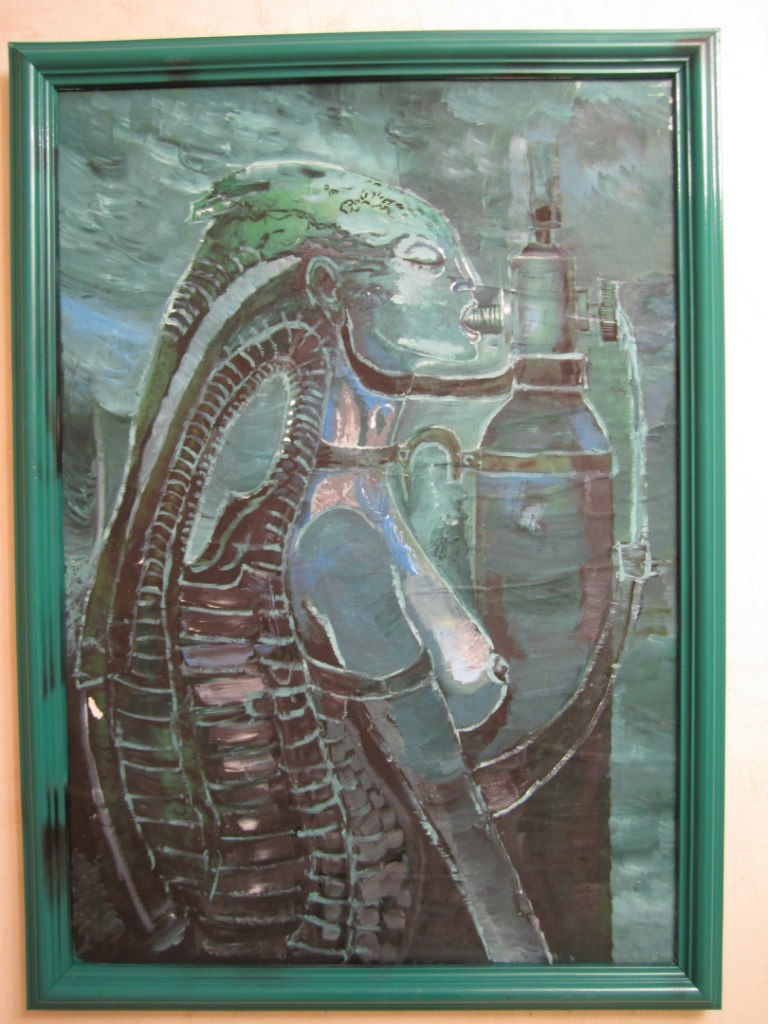 Giger, oil, painting - My, Giger, Hans Giger, Biomechanics, Oil painting