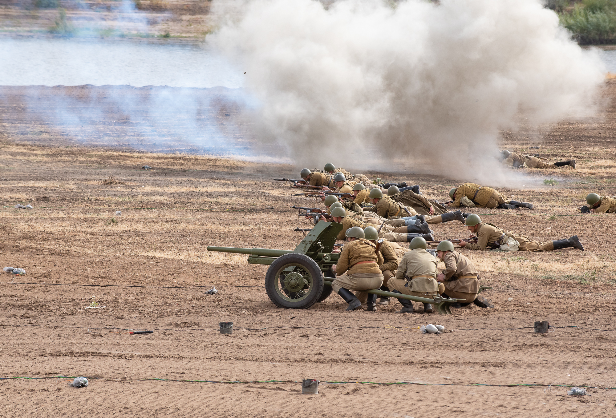 Photo report from the reconstruction of the battle for the banks of the Volga - The Path to Victory - My, The Great Patriotic War, Reconstruction, Reportage, They fought for their homeland, Longpost