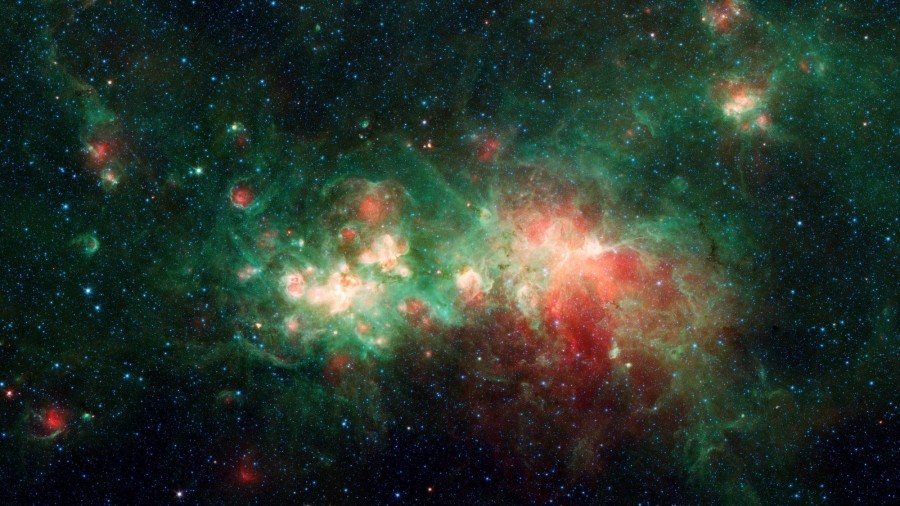 Nebula W51 as seen by Spitzer - Space, Spitzer, Radio telescope, Galaxy