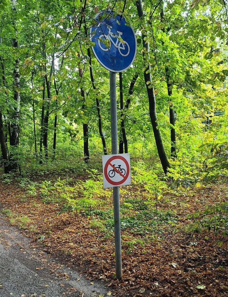 There is a bike path in Sokolniki where you are not allowed to ride a bike. - My, Moscow, A bike, Bike path, Sokolniki