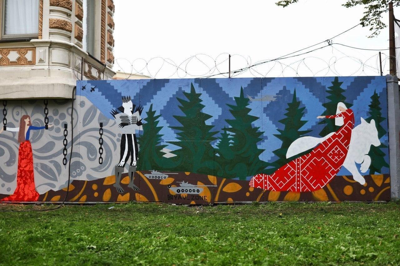 The fairy tale is a lie, but there is a hint in it... - Street art, Liberty, Republic of Belarus, Graffiti, Hint, Saint Petersburg, Politics, Fairy tales in a new way, Longpost