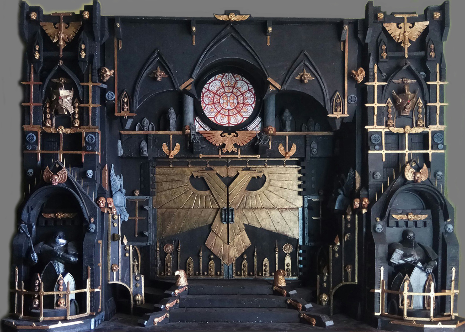 Stands based on the Warhammer 40k universe - My, Warhammer 40k, Modeling, Miniature, Painting miniatures, Hobby, Collecting, Architecture, Stand modeling, Longpost