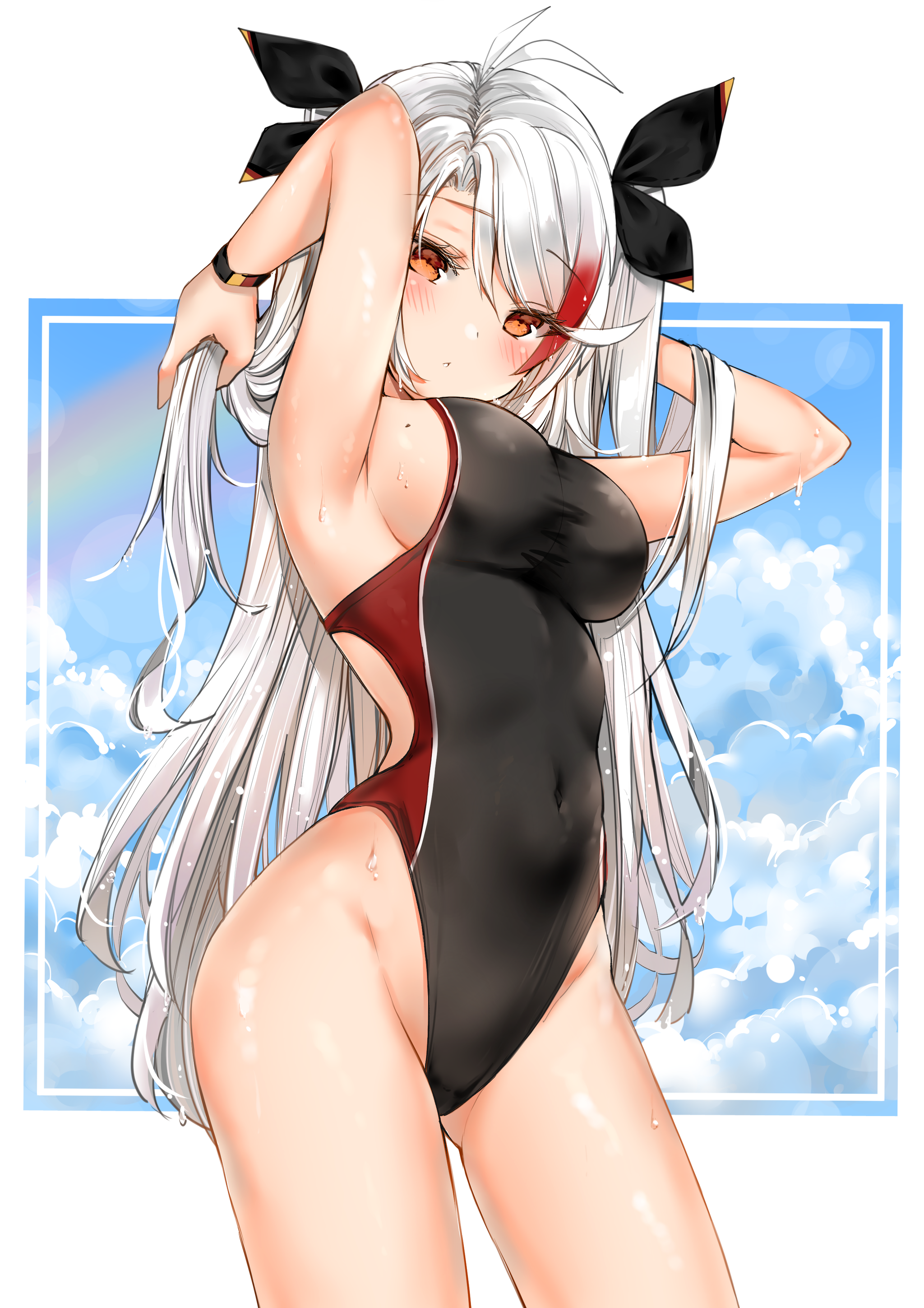 Prinz Eugen - NSFW, Anime, Anime art, Azur lane, Prinz Eugen, Swimsuit, Breast