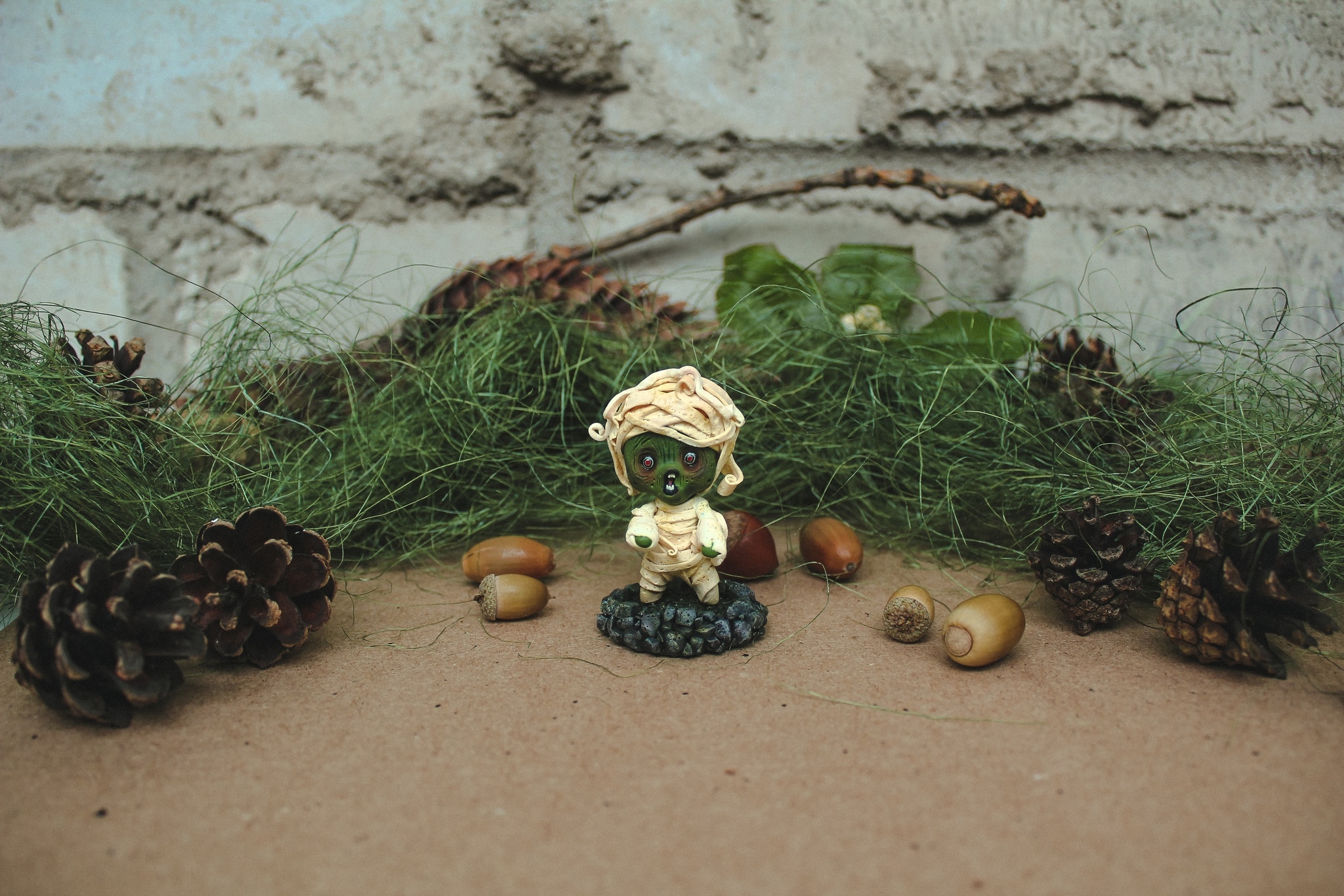 Zombie. Mini figurine. Miniature made of polymer clay - My, Polymer clay, Zombie, Handmade, Video, Needlework with process, With your own hands, Needlework, Longpost