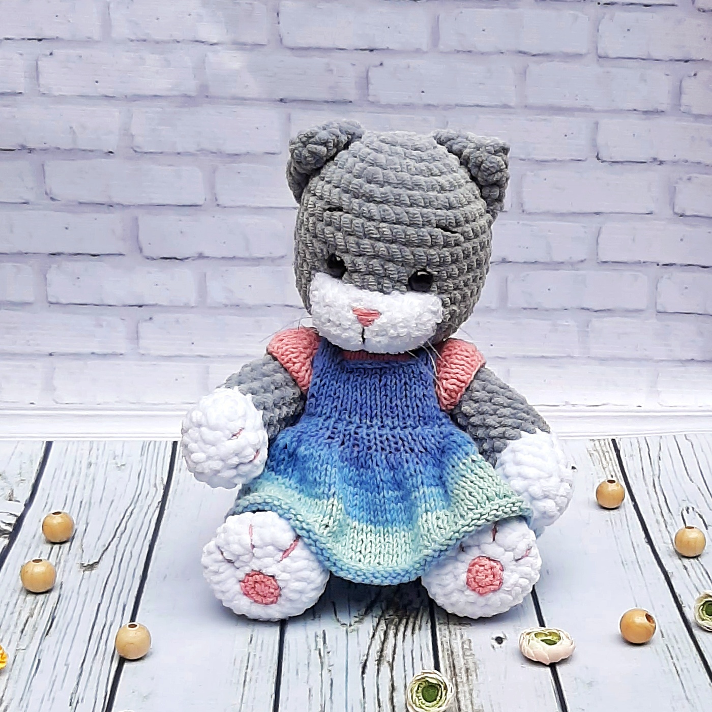 Kitty - My, Knitting, Crochet, Knitted toys, Amigurumi, Needlework without process, cat, Needlework, With your own hands, Longpost