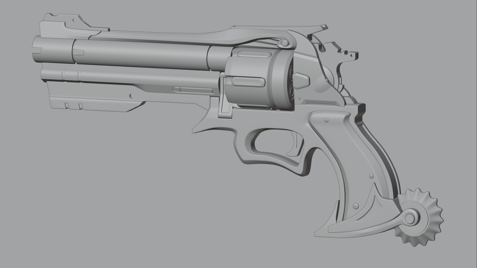 3D modeling according to the Super Blender course. Revolver model - 3D, 3D modeling, Blender, 3D graphics