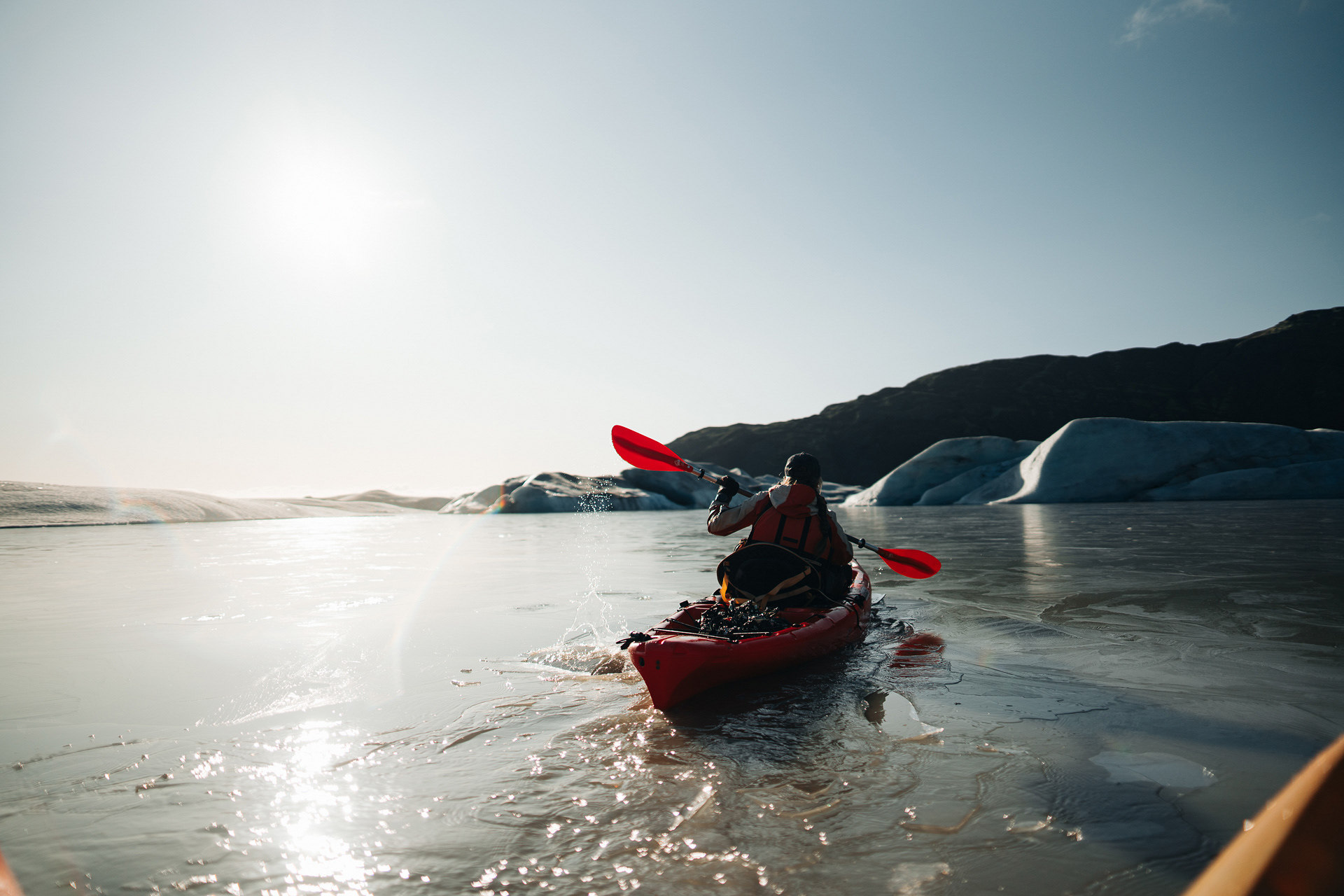 Small icebreakers in the lagoon of the Heinabergson glacier - My, Iceland, Travels, Kayak, Iceberg, glacial lake, Lagoon, Longpost