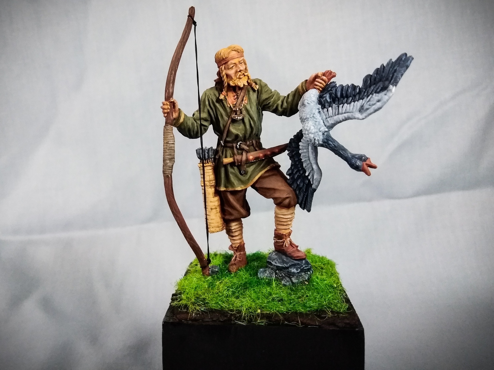 Painted Viking with a goose, scale 54mm - My, Painting, Tin soldiers, Hobby, With your own hands, Needlework without process, Викинги, Longpost