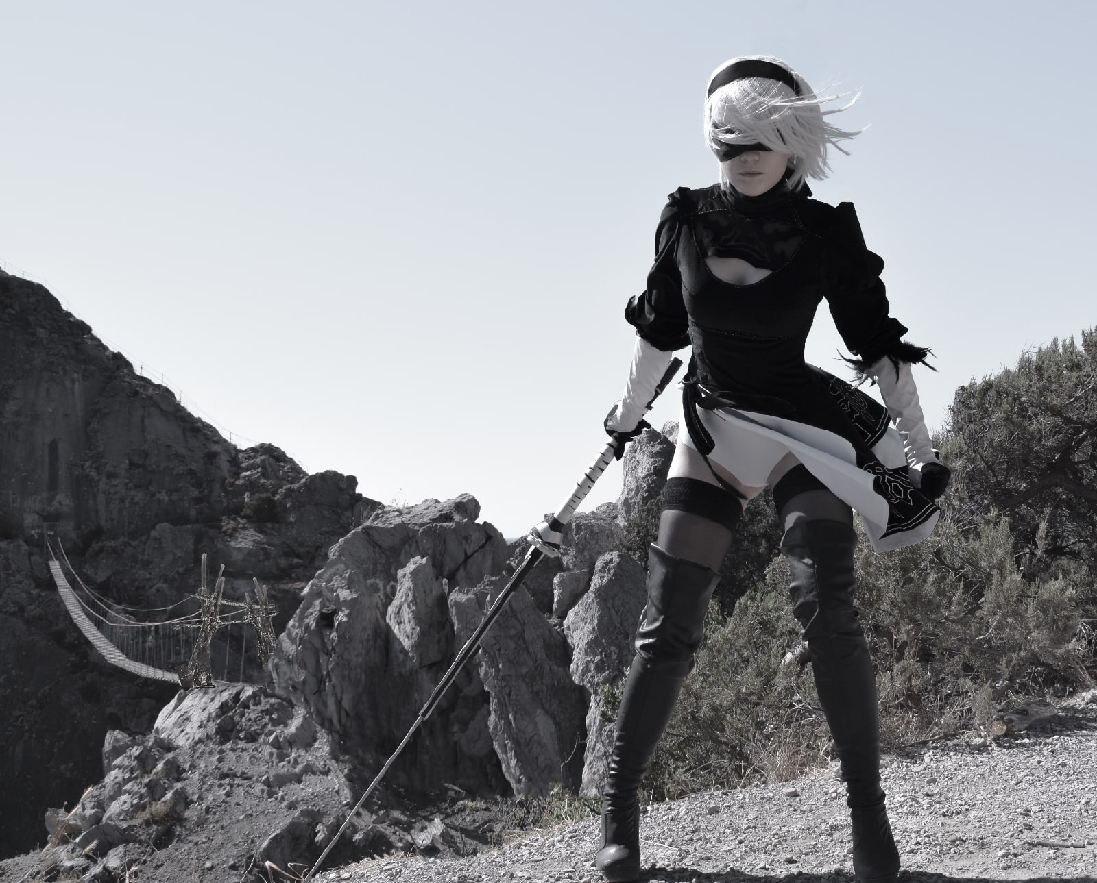 A2 and 2B from NieR: Automata in Crimea - NSFW, Cosplay, Costume, Games, Models, Longpost, NIER Automata, Yorha unit No 2 type B, Yorha unit no 9 type S