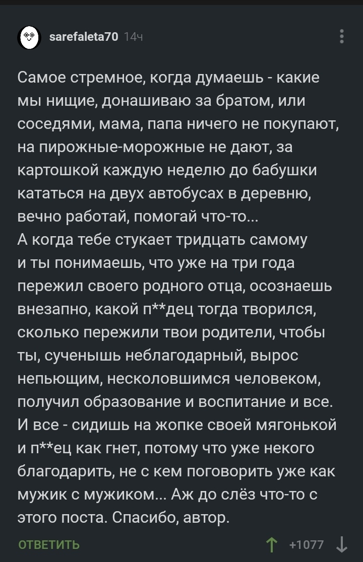 А поговорить очень хотелось бы - Комментарии на Пикабу, Отец, Воспоминания, Родители и дети