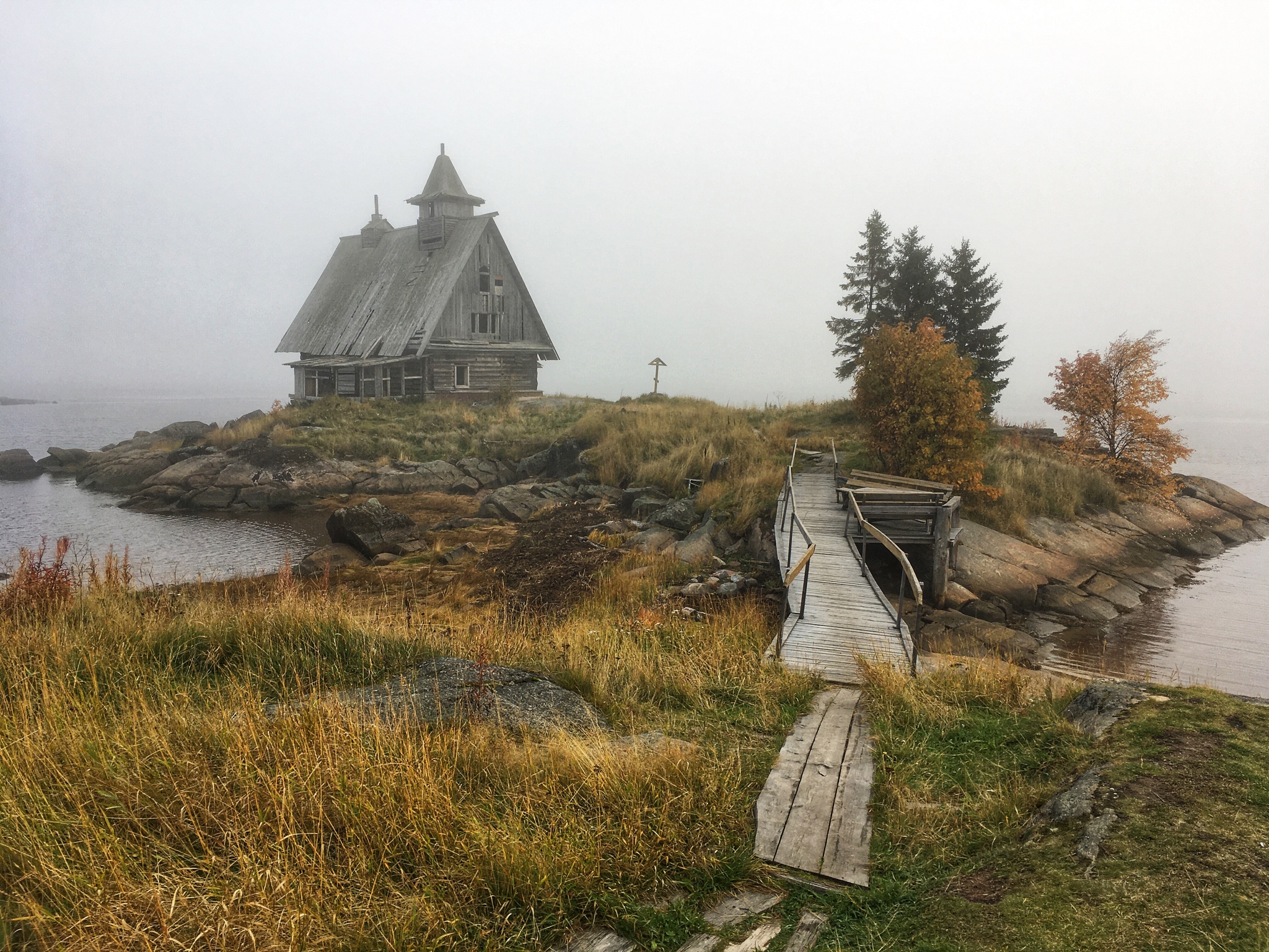 Karelia / Rabocheostrovsk - My, Rabocheostrovsk, Island, Scenery, Movies, Fog, Карелия