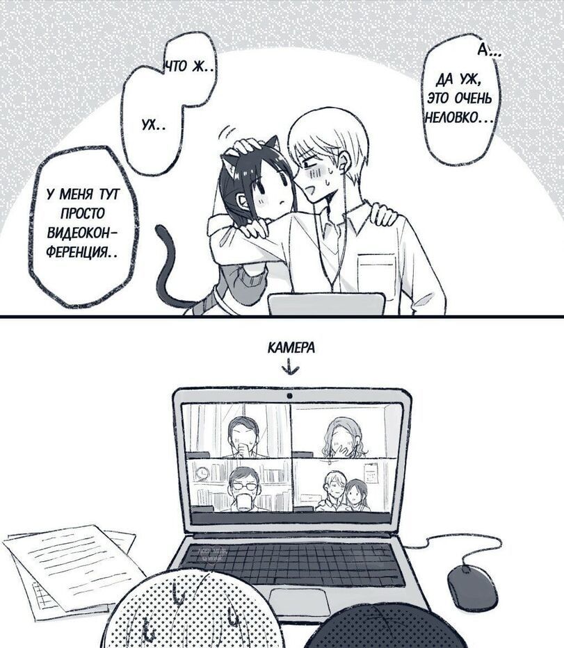 Remote work - Anime, Manga, Kaguya-Sama wa Kokurasetai, Romance, Longpost, Video conferencing, Shinomiya kaguya, Shirogane Miyuki