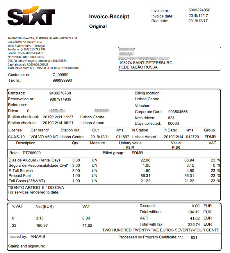 How sixt scammed me out of 100 thousand rubles, and Tinkoff and MasterCard helped me get it back - My, Sixt, Tinkoff Bank, Mastercard, Car rent, Portugal, Longpost, Service, Negative