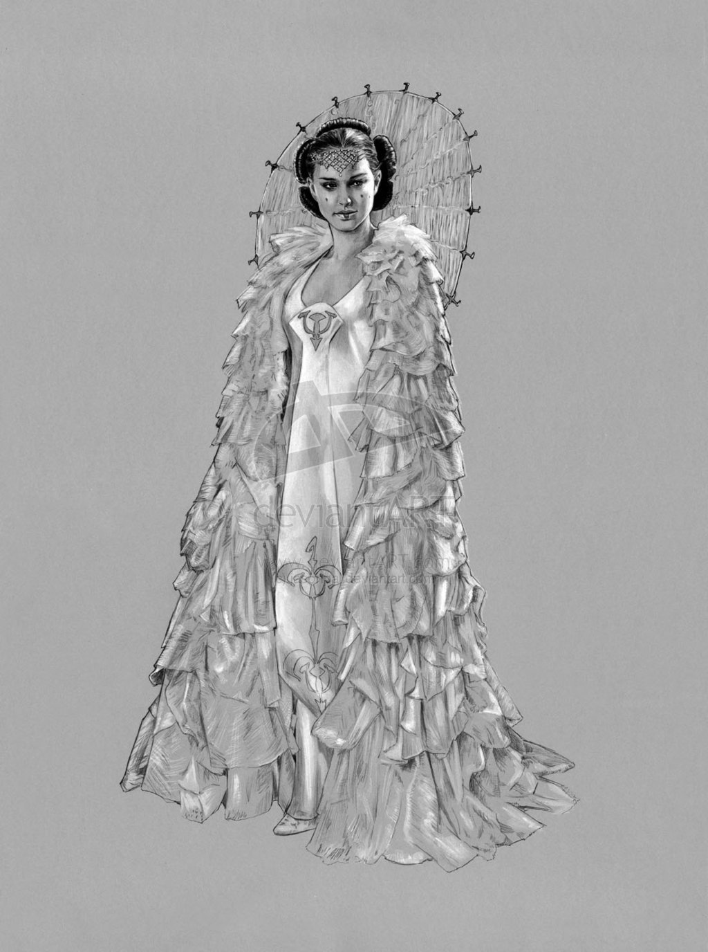 Padme Amidala in the works of American artist Jason Palmer - Star Wars, Padme Amidala, Costume, Sketch, Drawing, Deviantart, Artist, Art, Longpost