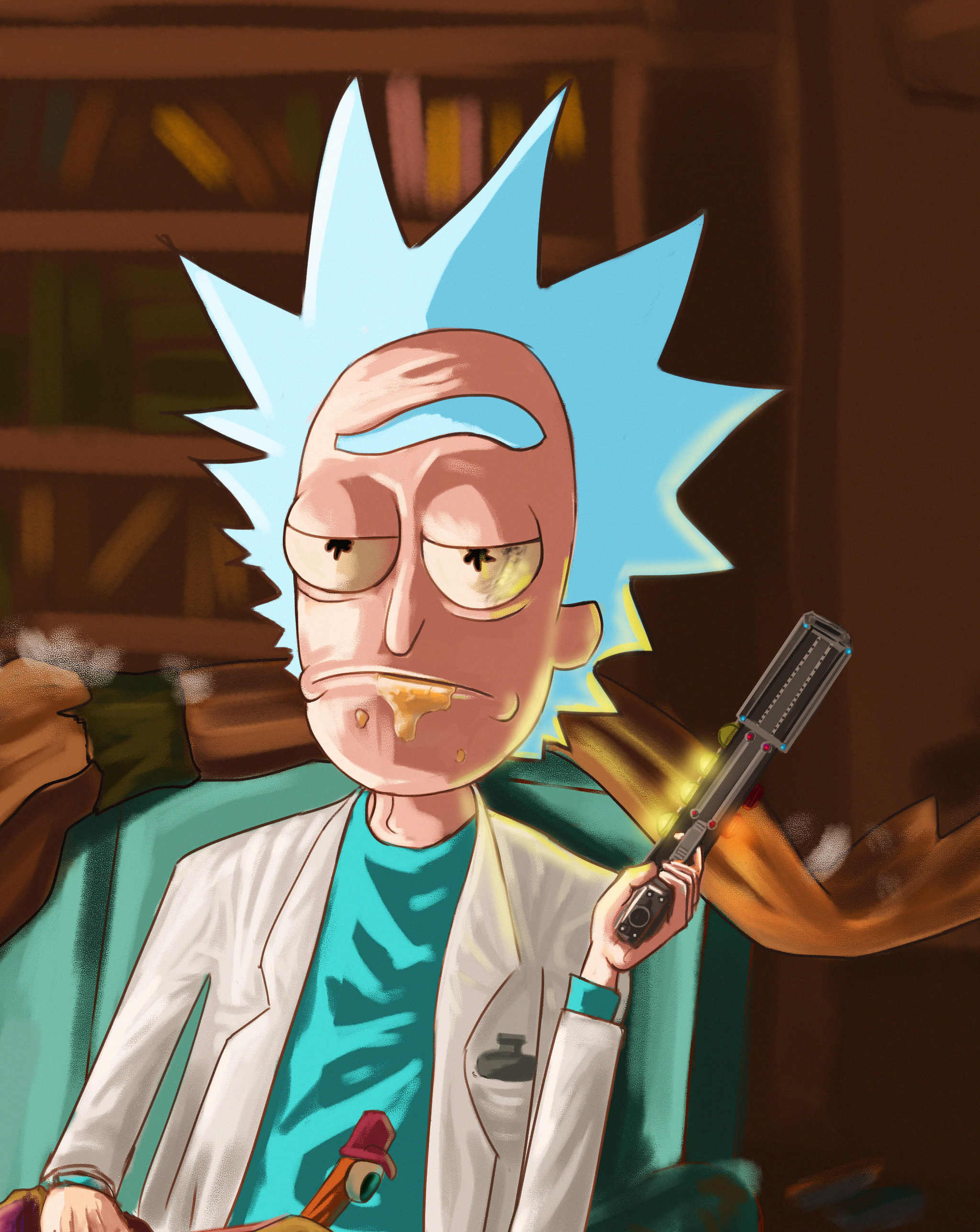 Fan-art Rick and Morty The Devil's Joke - My, Devil, Rick and Morty, Art, Fantasy, Humor, Photoshop, Longpost