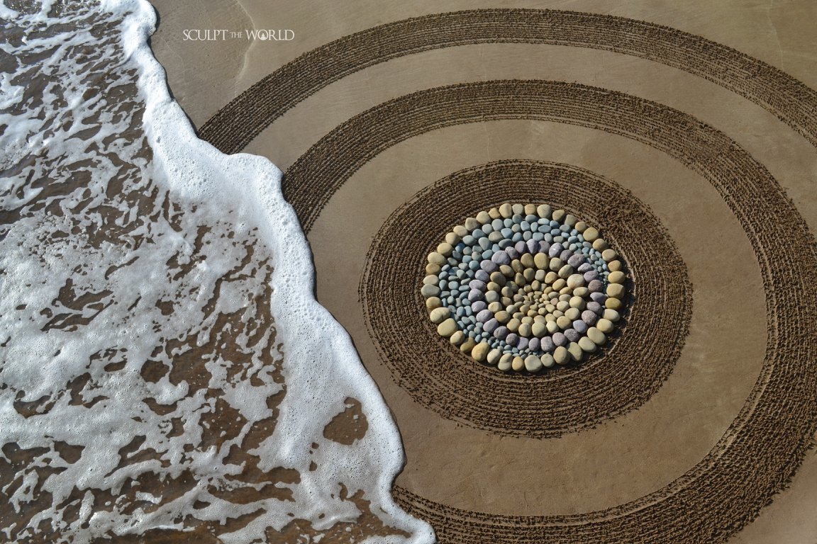 Land art / artist John Forman - land art, Beach, Longpost