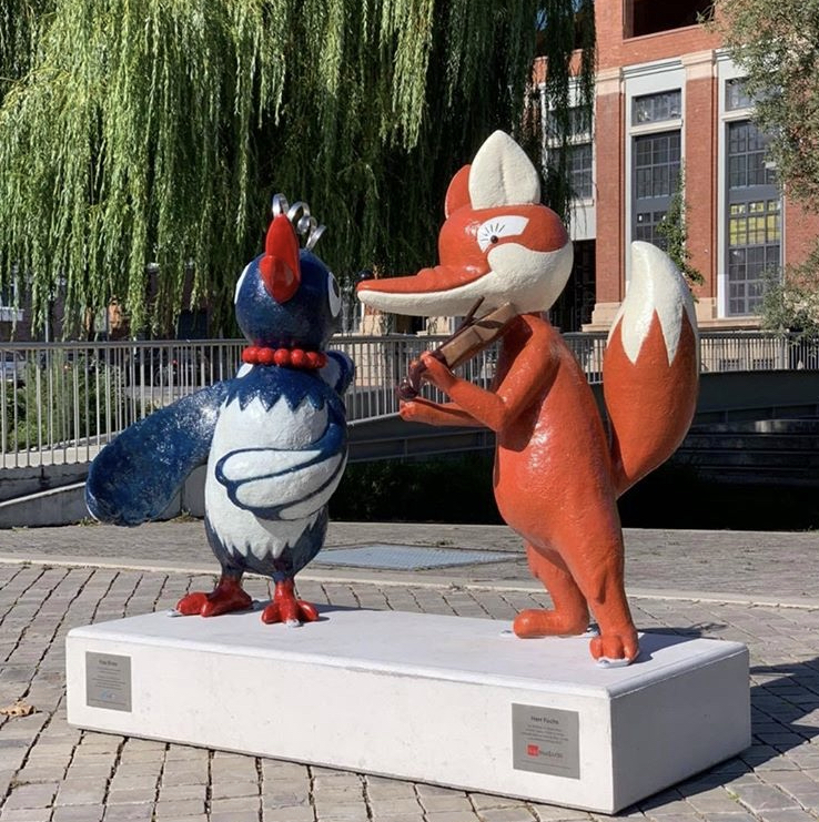 Continuation of the fable “The Crow and the Fox”. Our days - A Crow and a fox, Fable, Continuation, Sculpture, Street musicians, Humor