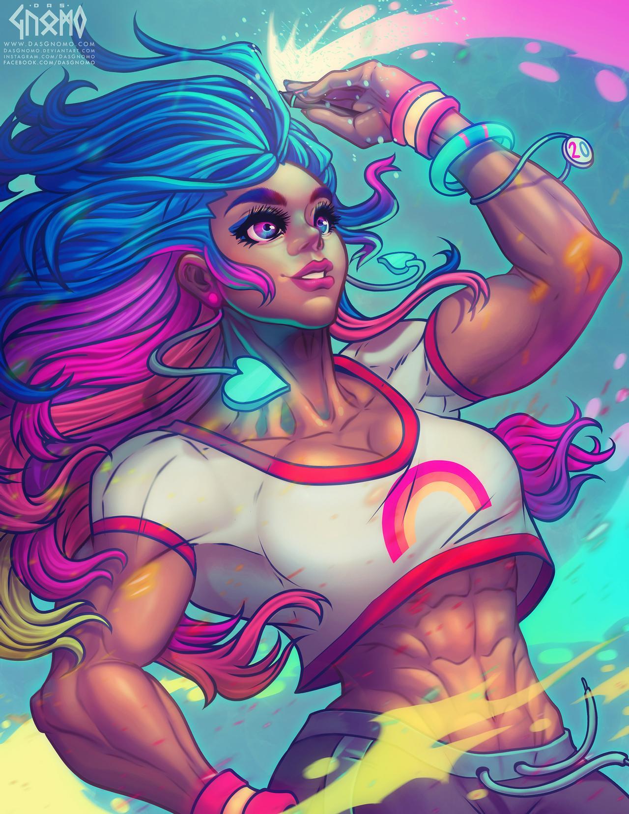 Loish - NSFW, Strong girl, Sports girls, Art, Muscleart, Loish, Anime art