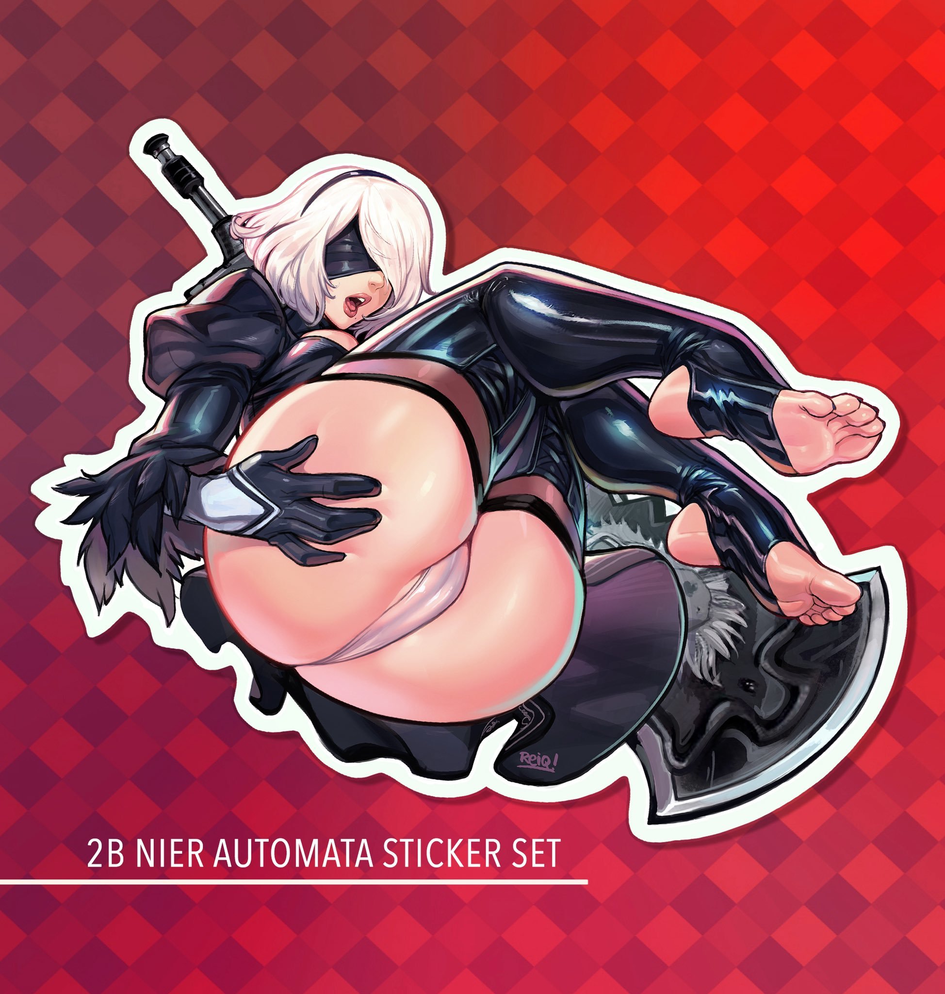 2B от REIQ - NSFW, Yorha unit No 2 type B, NIER Automata, Попа, Арт, Эротика, Рисованная эротика, Reiq, Длиннопост