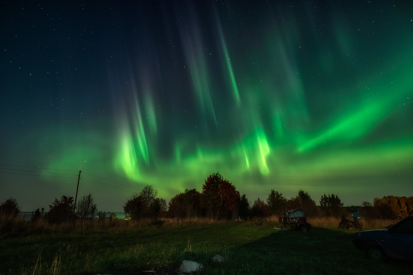 New season aurora season - My, Polar Lights, The photo, Карелия, Aurora borealis, Longpost