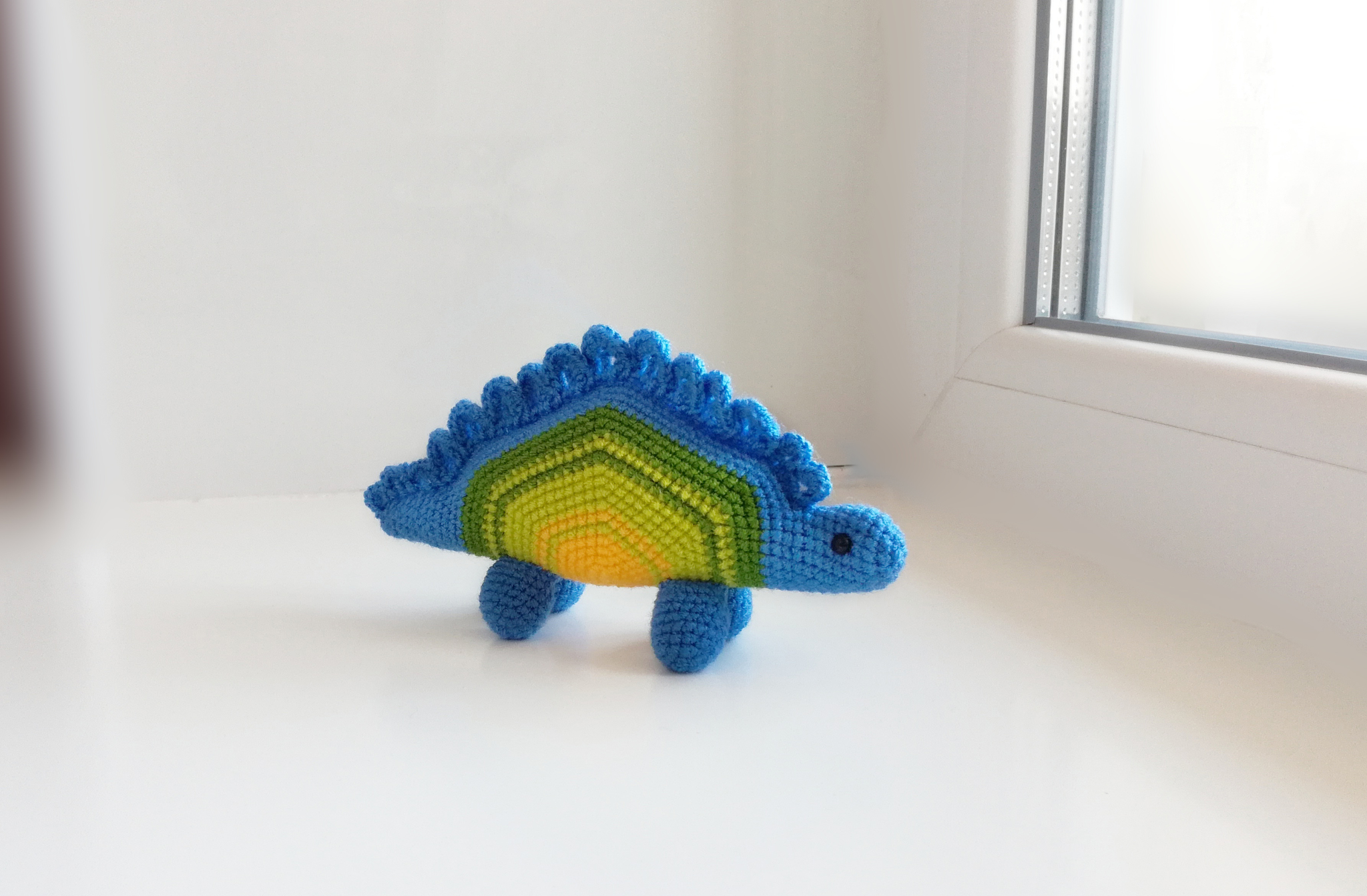 Stegosaurus - My, Knitting, Needlework without process, With your own hands, Needlework, Knitted toys, Dinosaurs