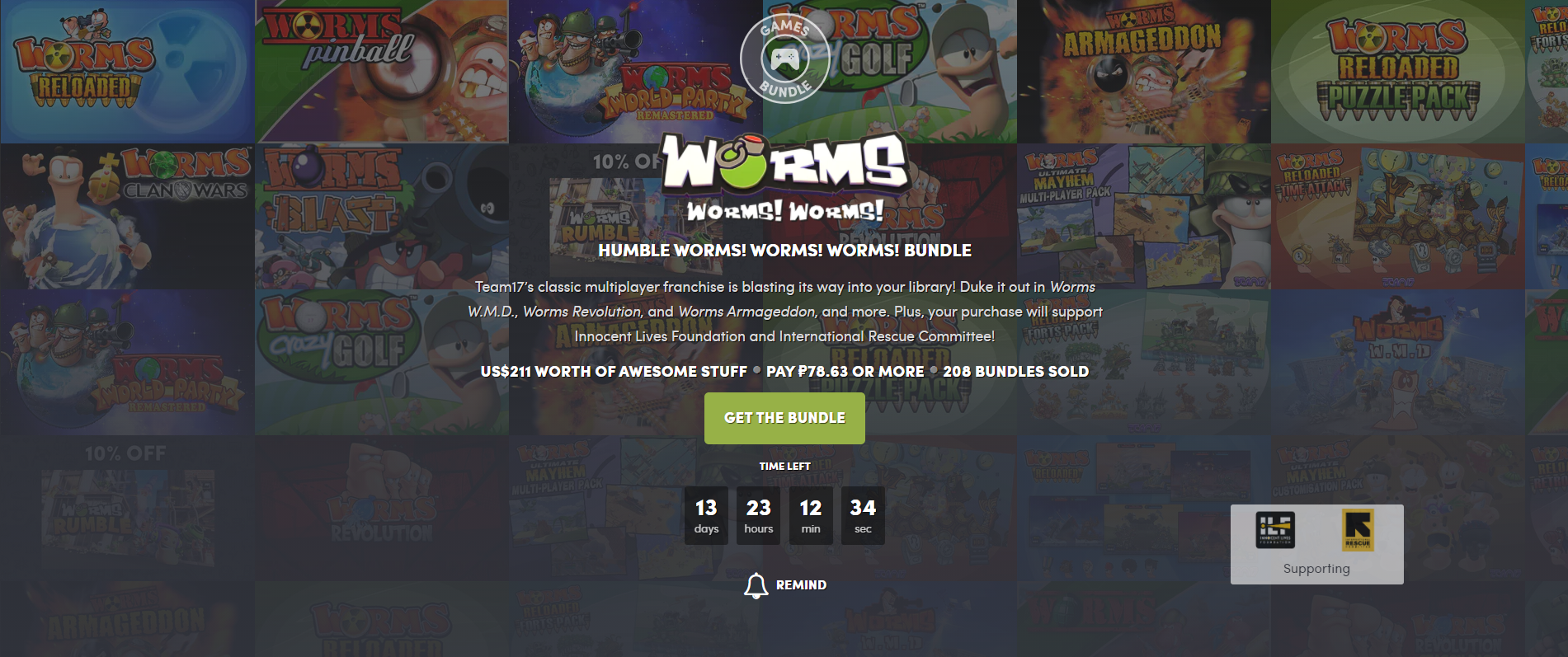 Humble Worms! Worms! Worms! Bundle | Пикабу