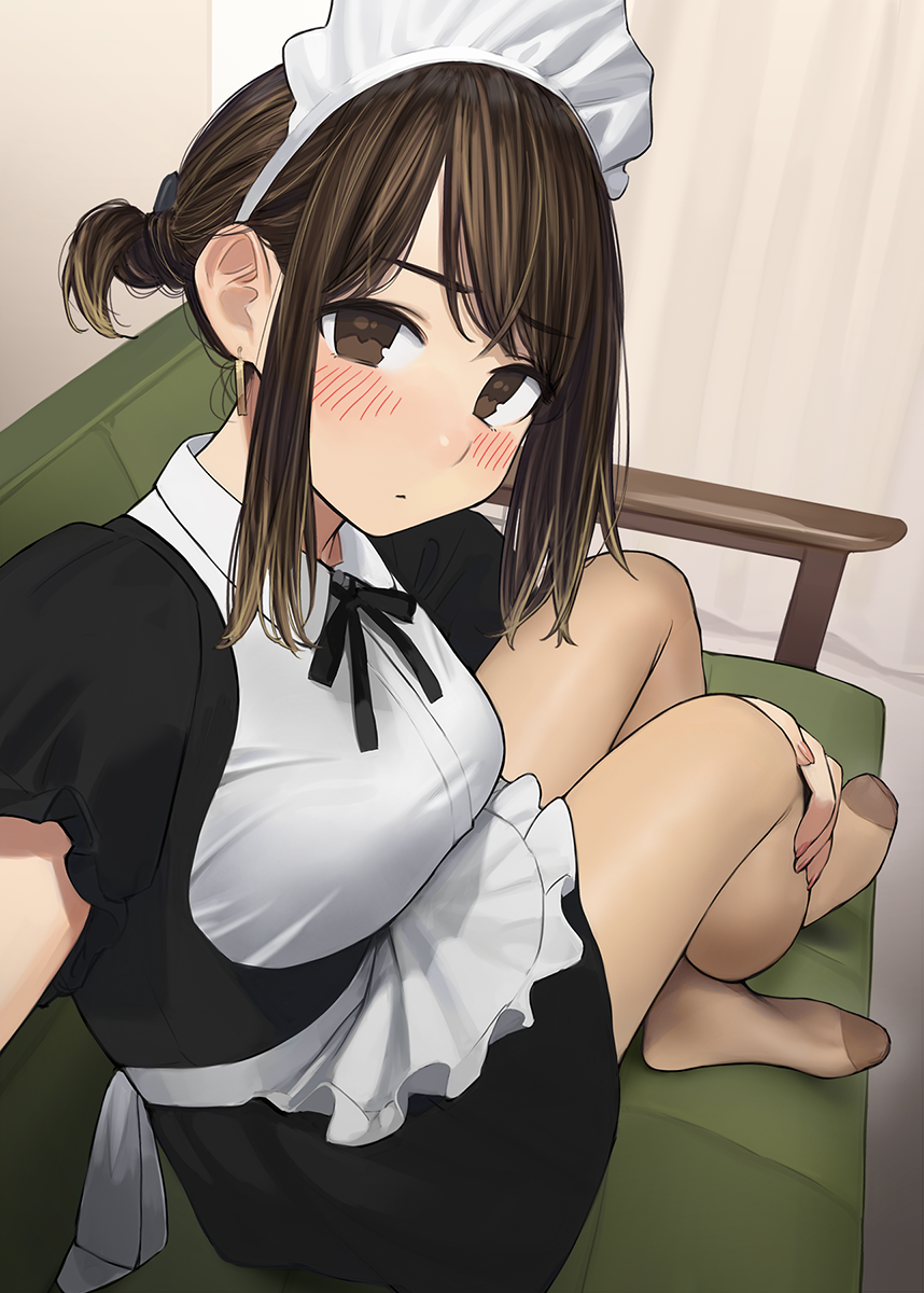 Ganbare, Douki-chan! [part 4] - NSFW, Anime, Anime art, Y_o_m_y_o_m, Ganbare Douki-chan, Tights, Underwear, Bra, Senpai, Pixiv, Housemaid, Office plankton, Longpost, Kouhai-Chan, Douki-chan