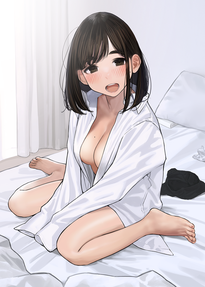 Ganbare, Douki-chan! [part 4] - NSFW, Аниме, Anime Art, Y_o_m_y_o_m, Ganbare Douki-chan, Колготки, Нижнее белье, Бюстгальтер, Семпай, Pixiv, Горничная, Офисный планктон, Длиннопост, Kouhai-Chan, Douki-chan