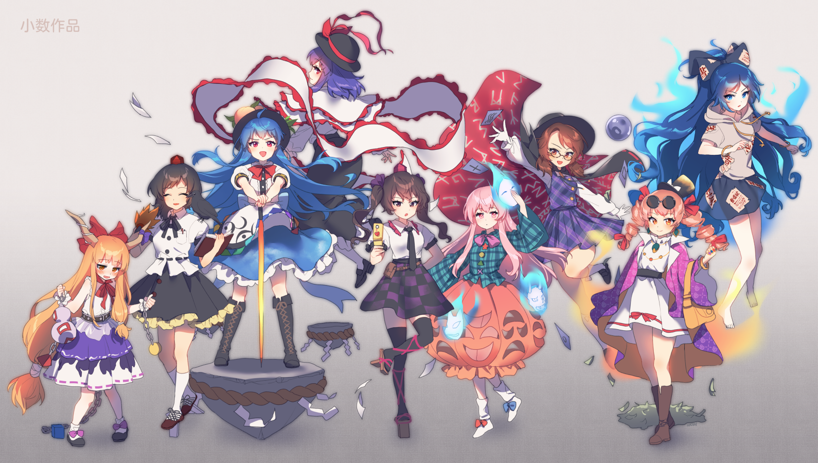 Touhou characters by hajin - Touhou, Anime Art, Аниме, Hajin, Длиннопост