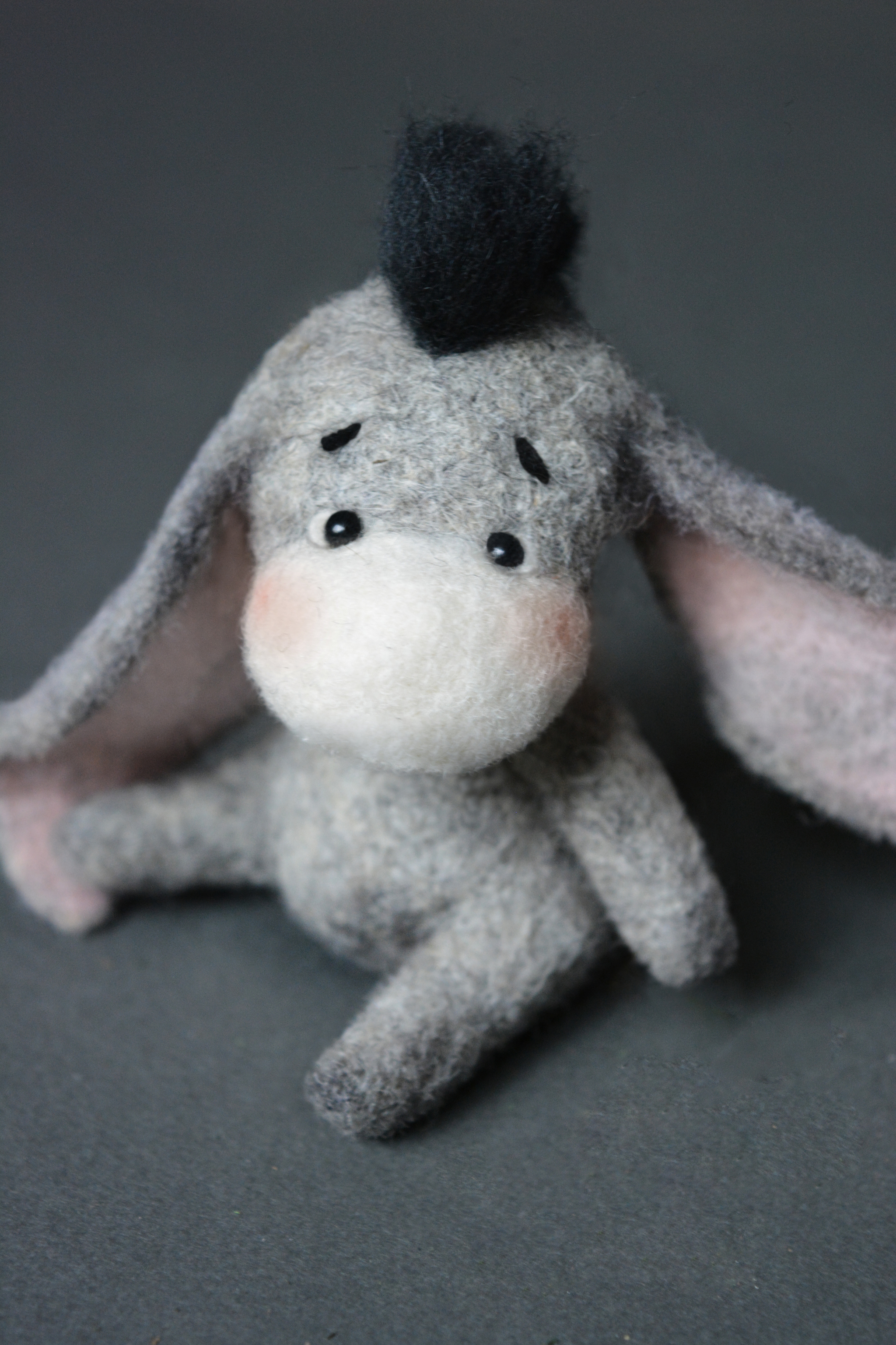 Donkey made of wool - My, Dry felting, Donkey, Wool, Felt, Wool toy, Longpost