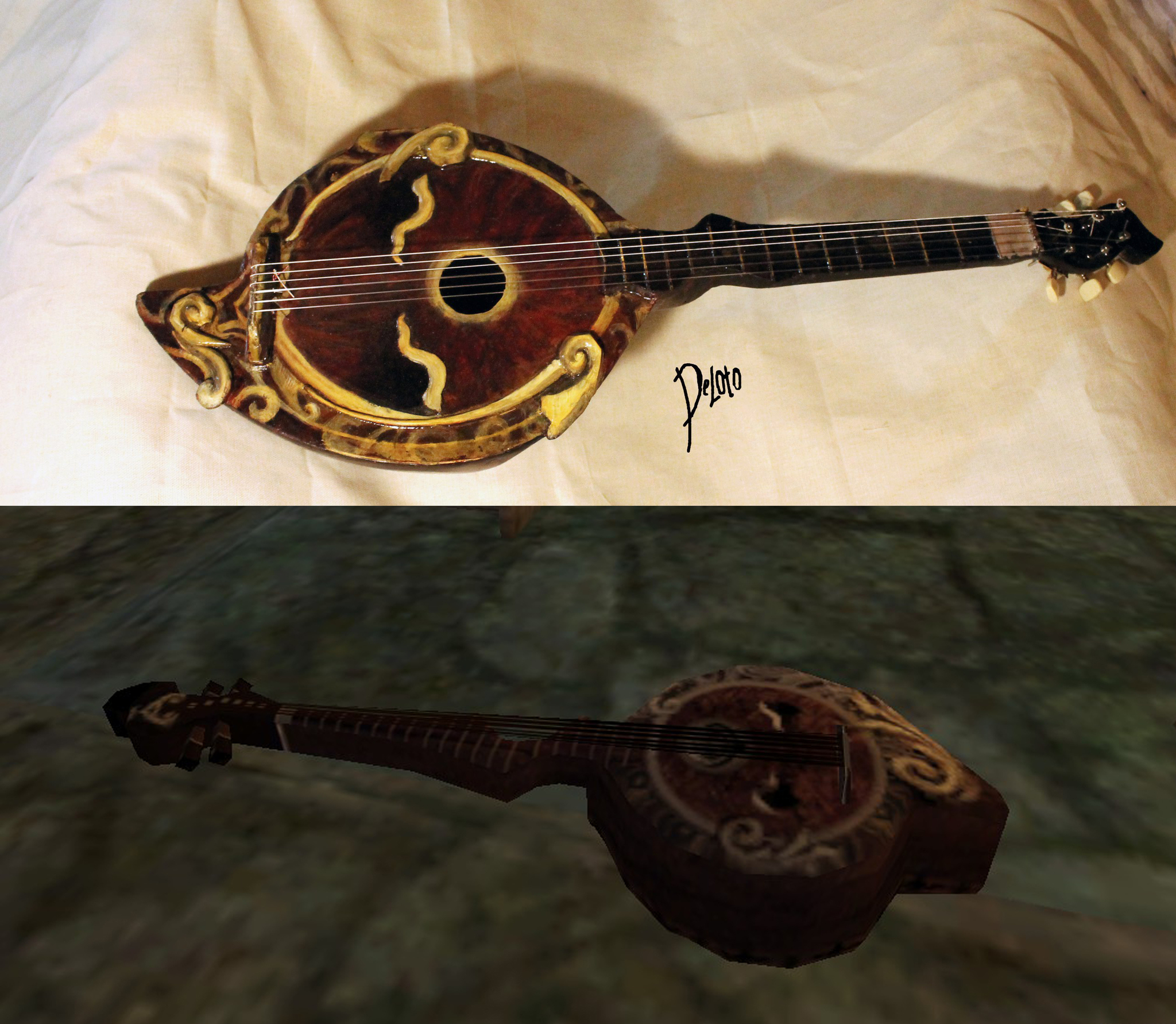 From game to reality - My, The elder scrolls, The Elder Scrolls III: Morrowind, Games, Computer games, Retro Games, Needlework without process, Handmade, Screenshot, Props, Tableware, Flowers, Musical instruments, Longpost