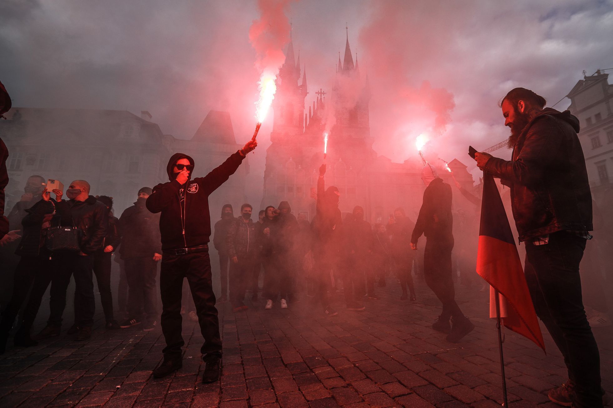 Demonstration against government coronavirus measures in Prague - Prague, Czech, Europe, Coronavirus, Demonstration, Protest, Hooligans, Politics, Longpost