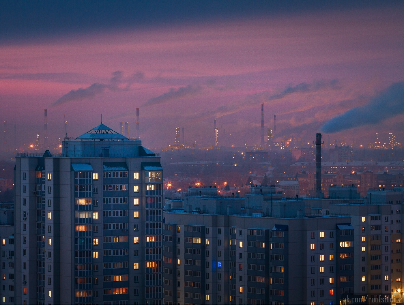 Omsk, Neftyaniki - My, Omsk, Russia, The photo, Photographer, Fuck aesthetics, Industry, Factory, freezing, Sunset, High-rise building, Siberia, Alexey Golubev, Town, Street photography, Landscape