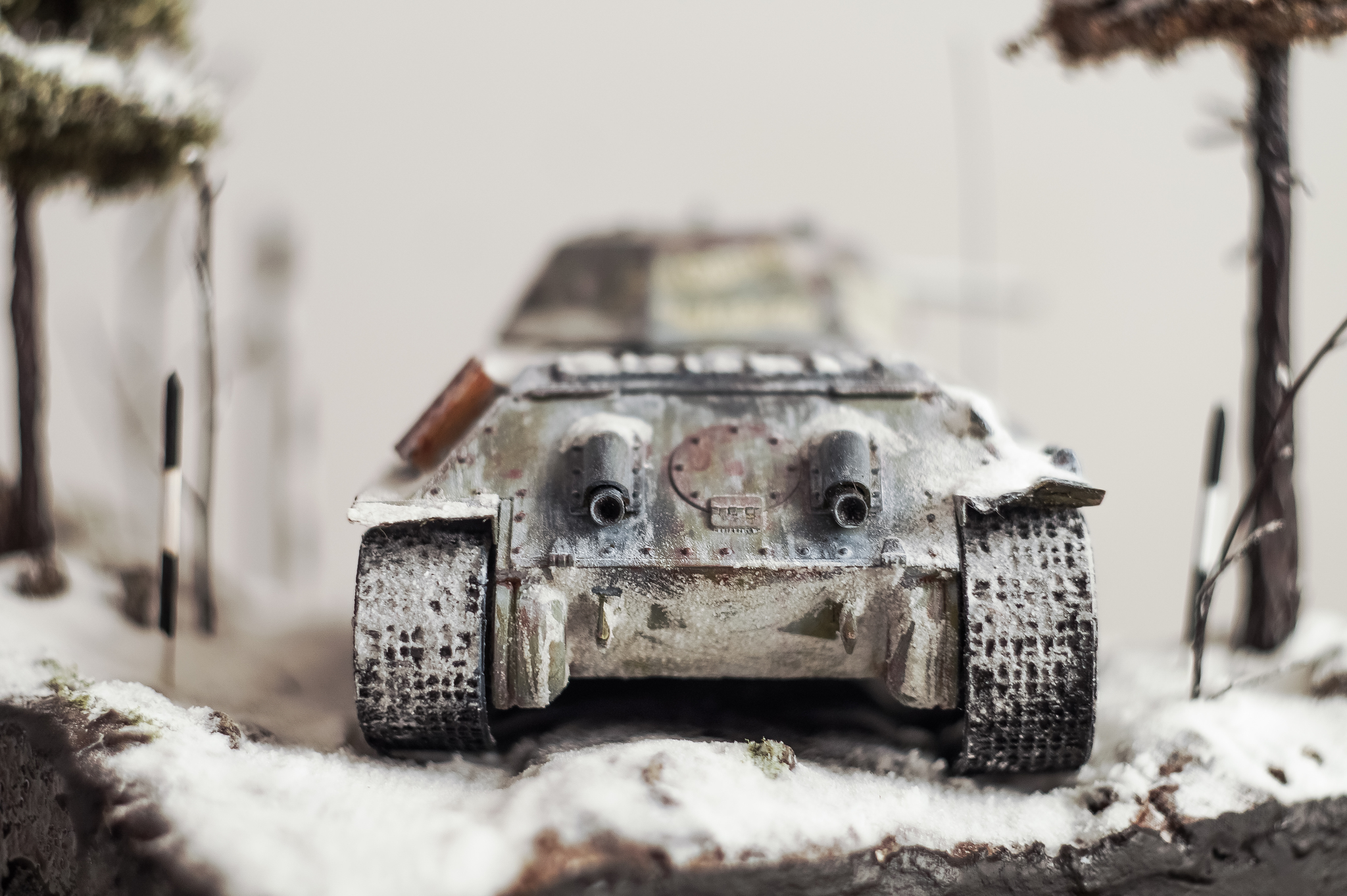 My second diorama. T 34/76 from Zvezda 1:35 - My, Modeling, Longpost, Prefabricated model, Hobby, Zvezda, Tanks, Diorama, Stand modeling, T-34, T-34-76, Winter